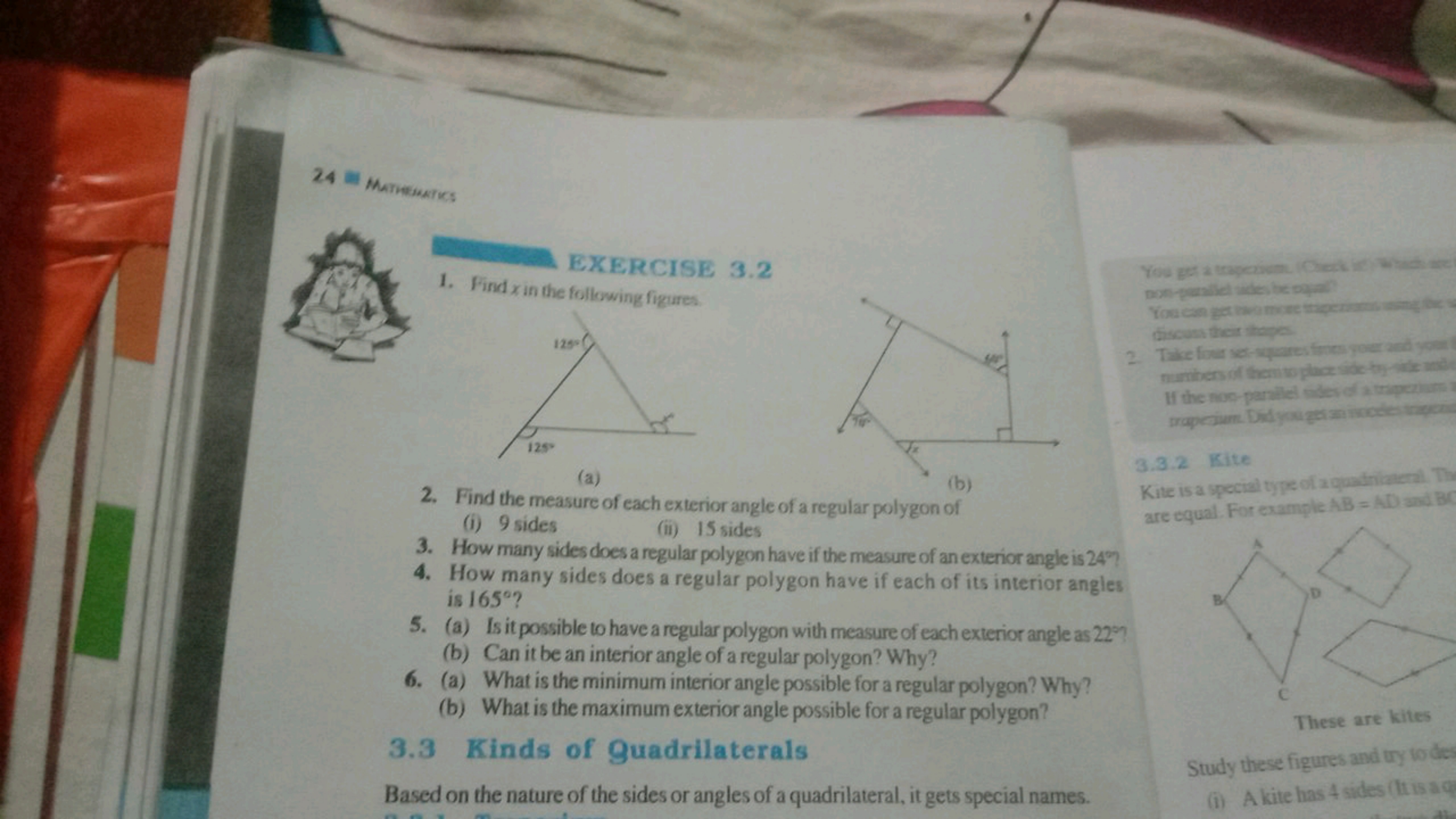 24 in Marnitukics

EXERCISE 3.2
1. Find x in the following figures.
(a