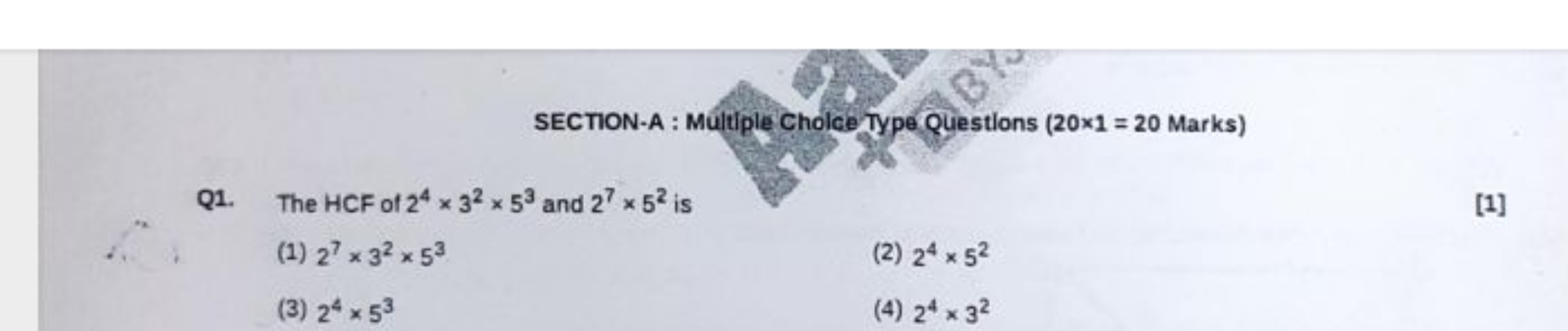 SECTION-A : Multiple Cholce Type Questlons ( 20×1=20 Marks)

Q1. The H