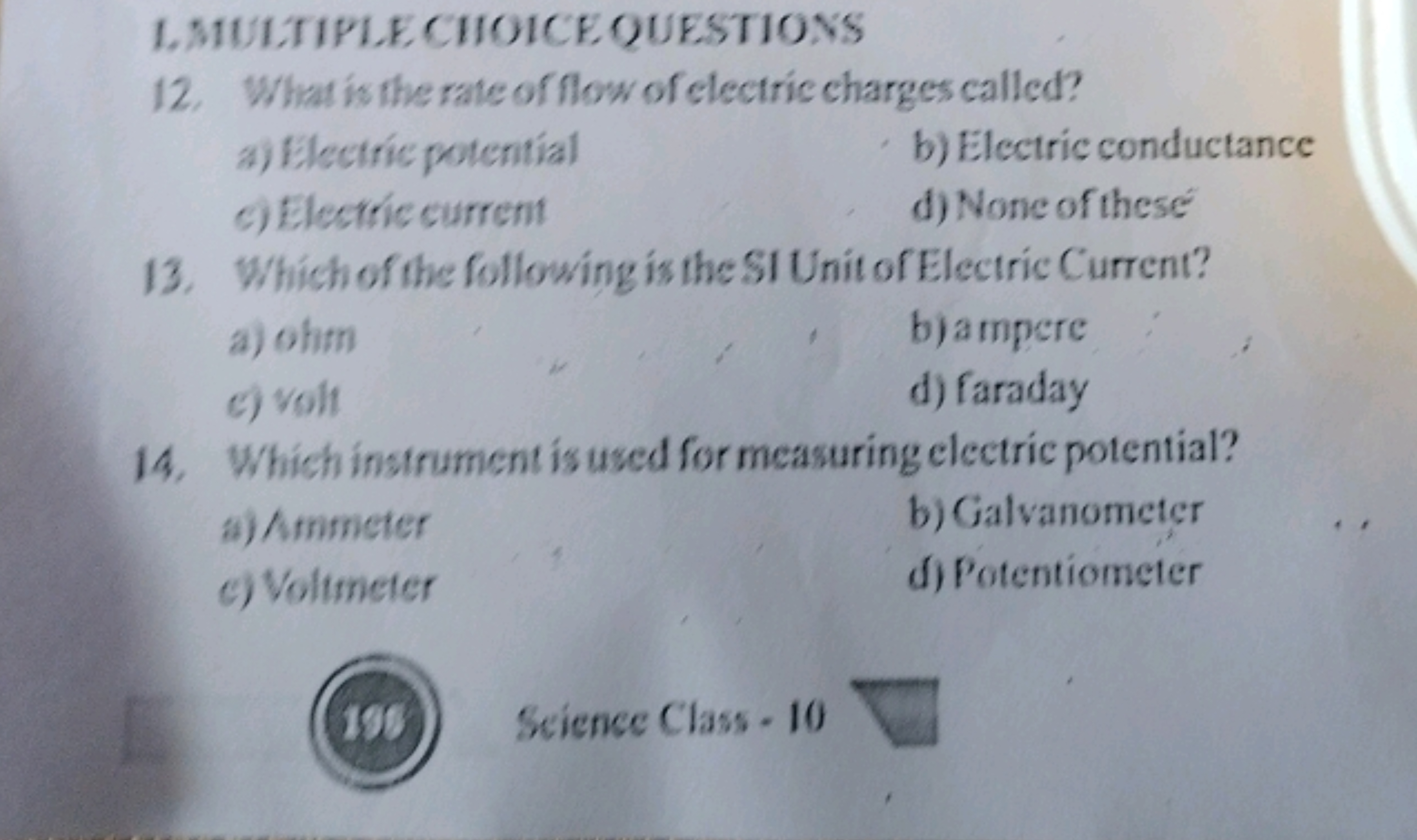 LMHLTIPLECHOICEQUESTIONS
12. What is the rate of flow of electric char