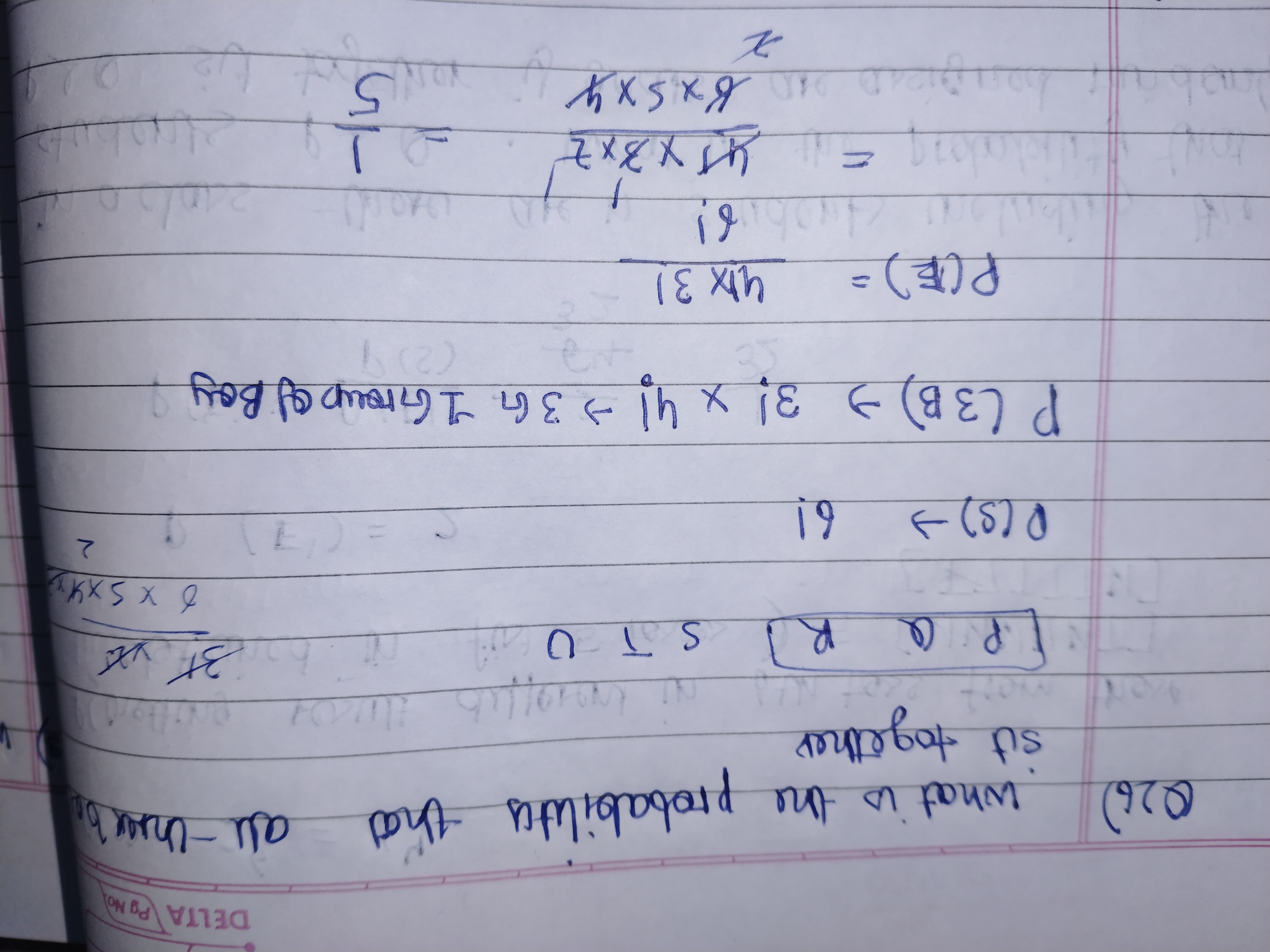 DELTA Pg M
Q26) What is the probability that all-thereb sit together
P