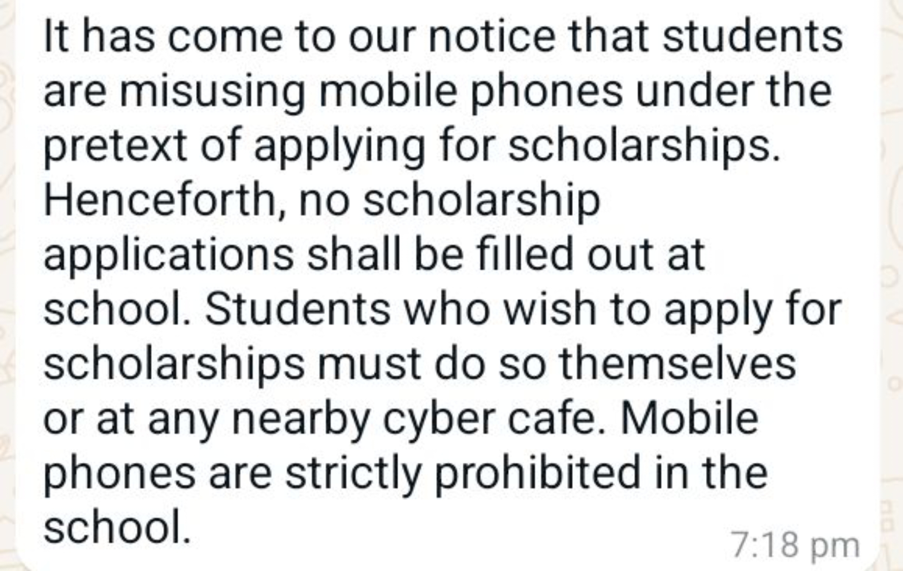 It has come to our notice that students are misusing mobile phones und