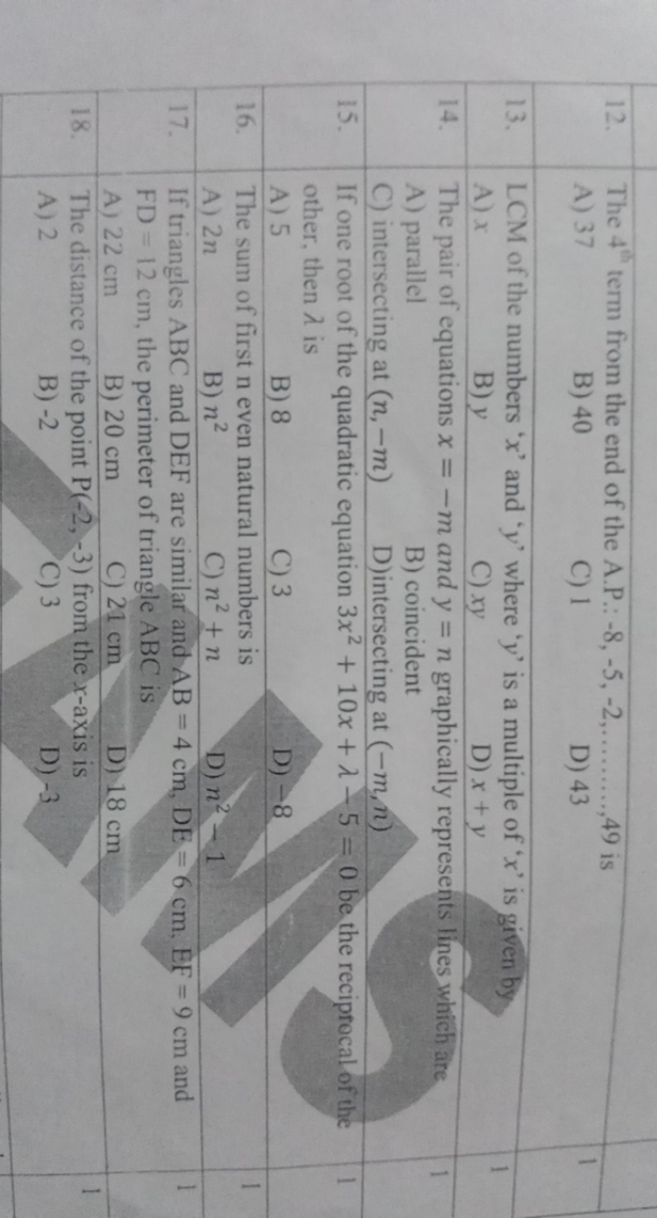 \begin{tabular} { | c | c | c | } 
\hline 12. & \begin{tabular} { l } 