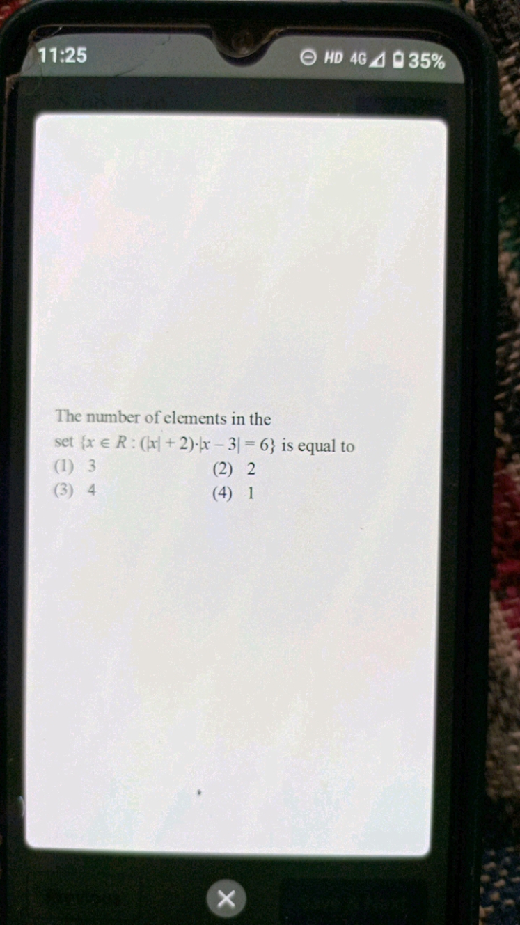 11:25
HD 46△ Q 35%

The number of elements in the set {x∈R:(∣x∣+2)⋅∣x−