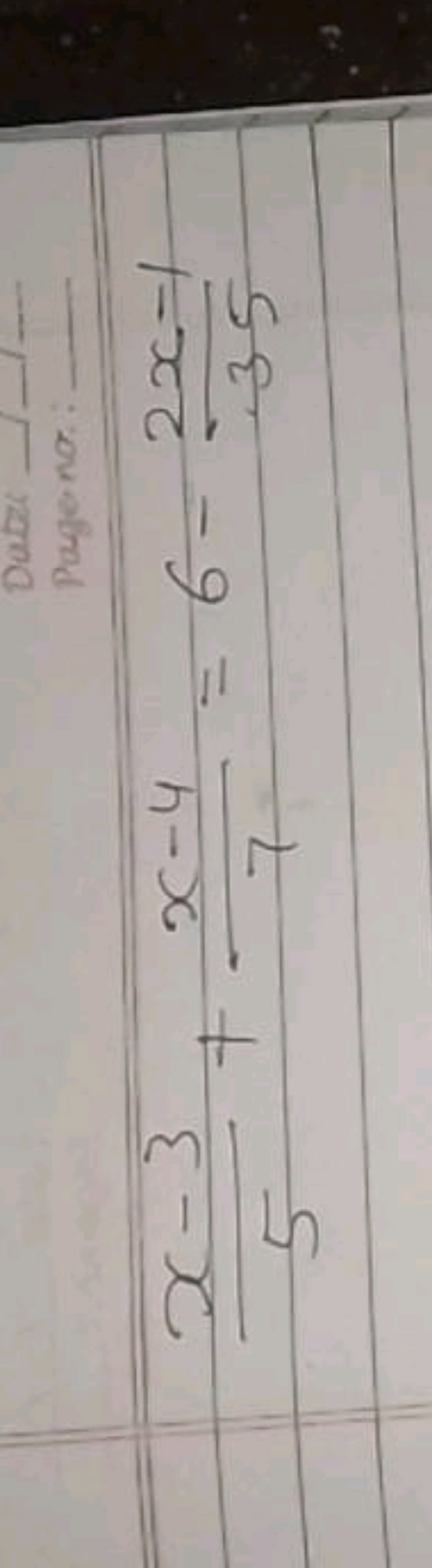 5x−3​+7x−4​=6−352x−1​