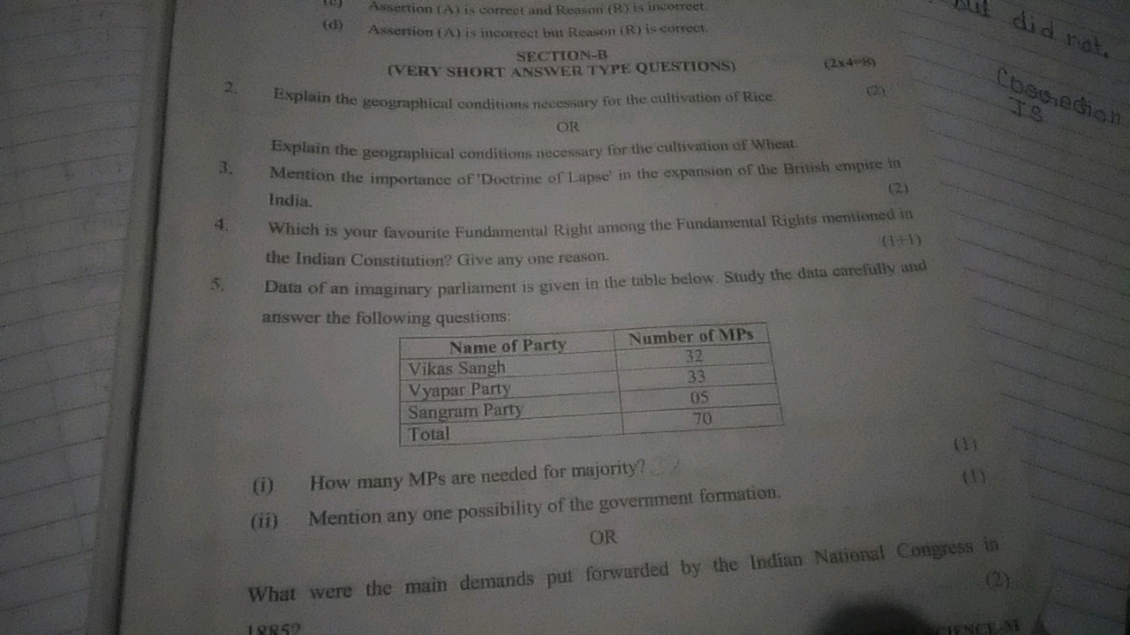 G2
(d) Assertion (A) is incortect but Reasom (R) is eortect.
 SECTION-