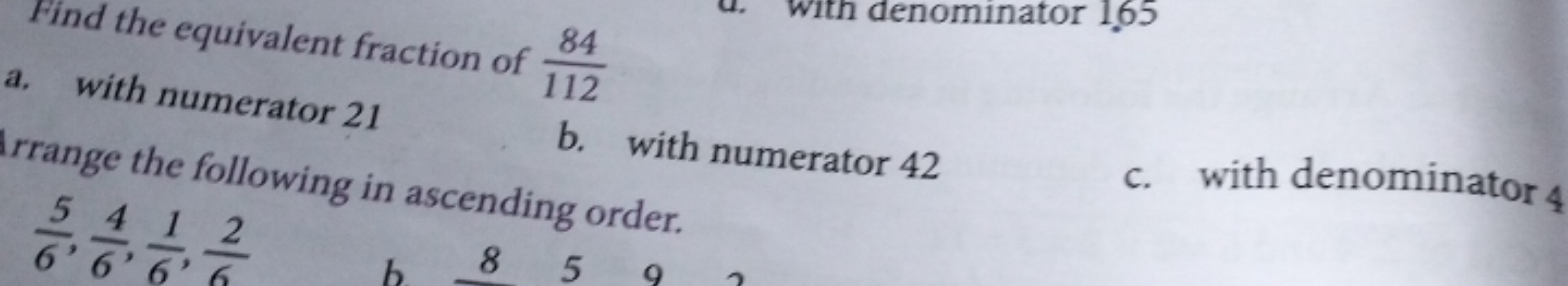 Find the equivalent fraction of 11284​
a. with numerator 21

Irange th