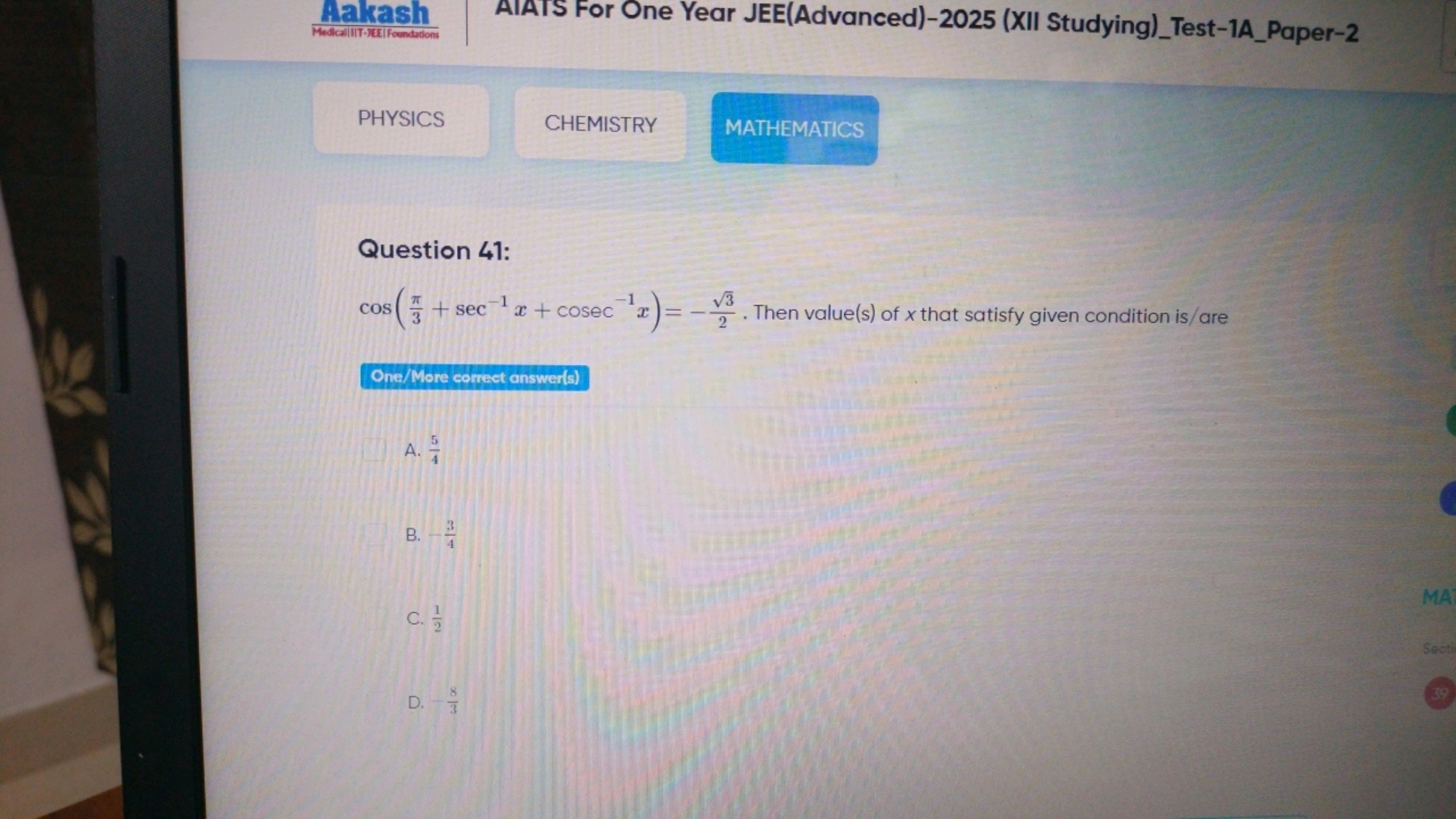  Medicall|IT-HEIFoundations 1→3​
AIAIS For One Year JEE(Advanced)-2025