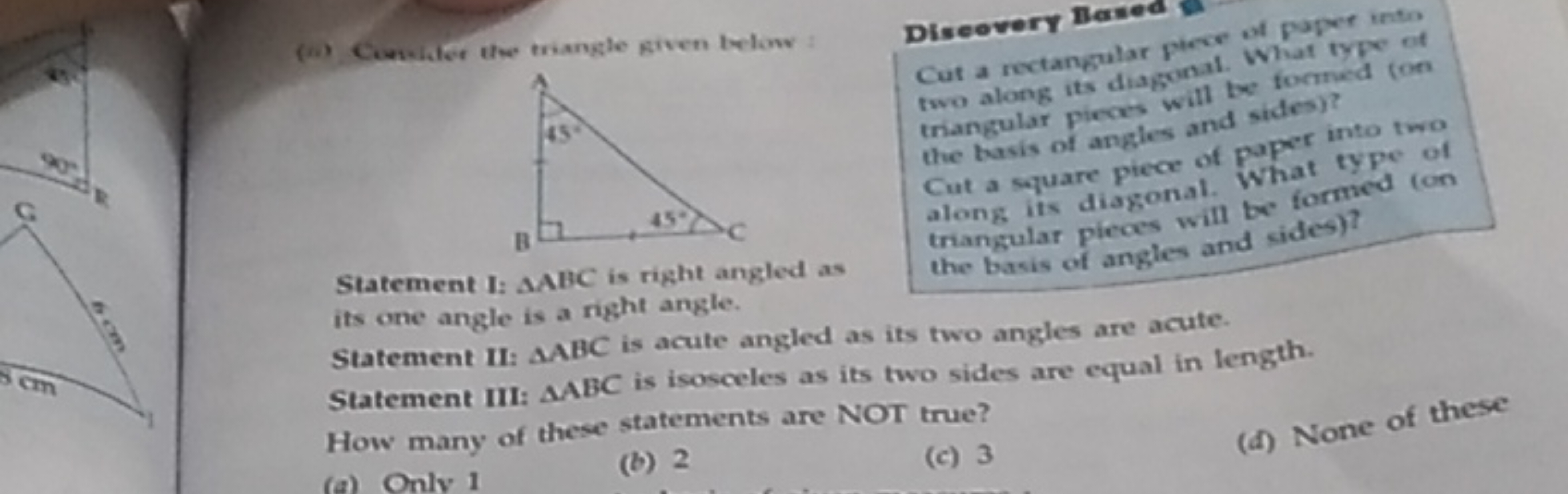 (ii) Cowbler the triangle given below

Discevery Based
Cut a roctangul