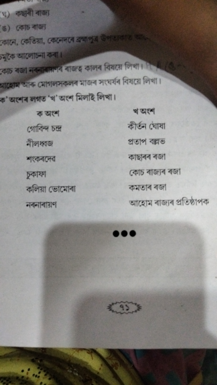 (घ) कश्शबी বাख্য
(4) बिाए याअ गूไ़क आलোচना कबा।

क अশ
जোবिन्म চन्द्र
न