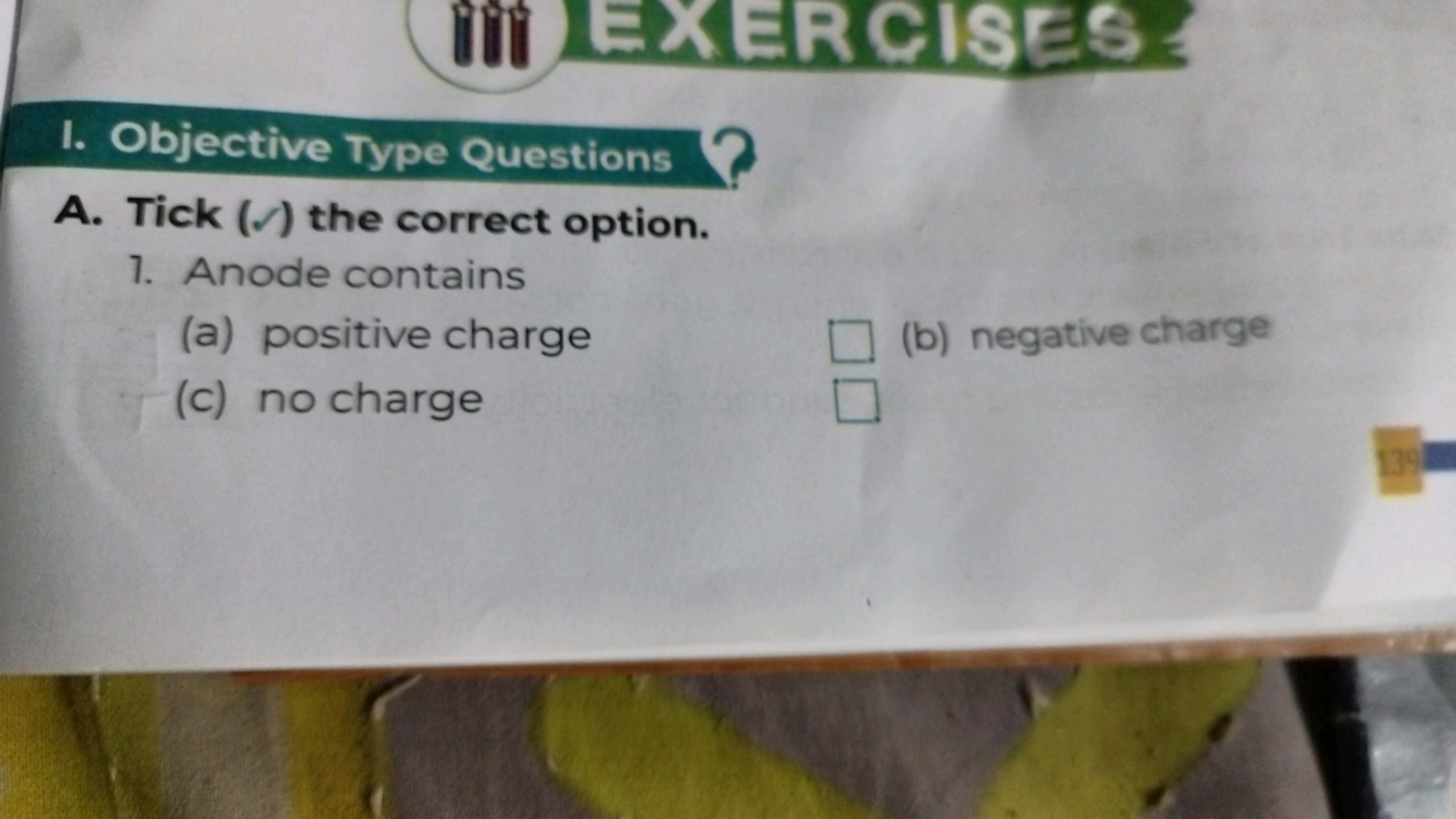 iii EXERCISES
1. Objective Type Questions?
A. Tick (✓) the correct opt