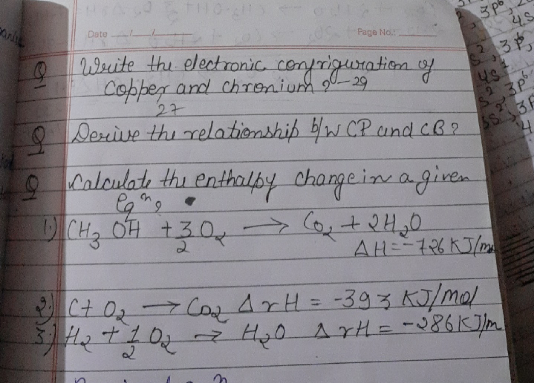 Q Write the electronic confriguration of copper and chromium? - 29
Q D