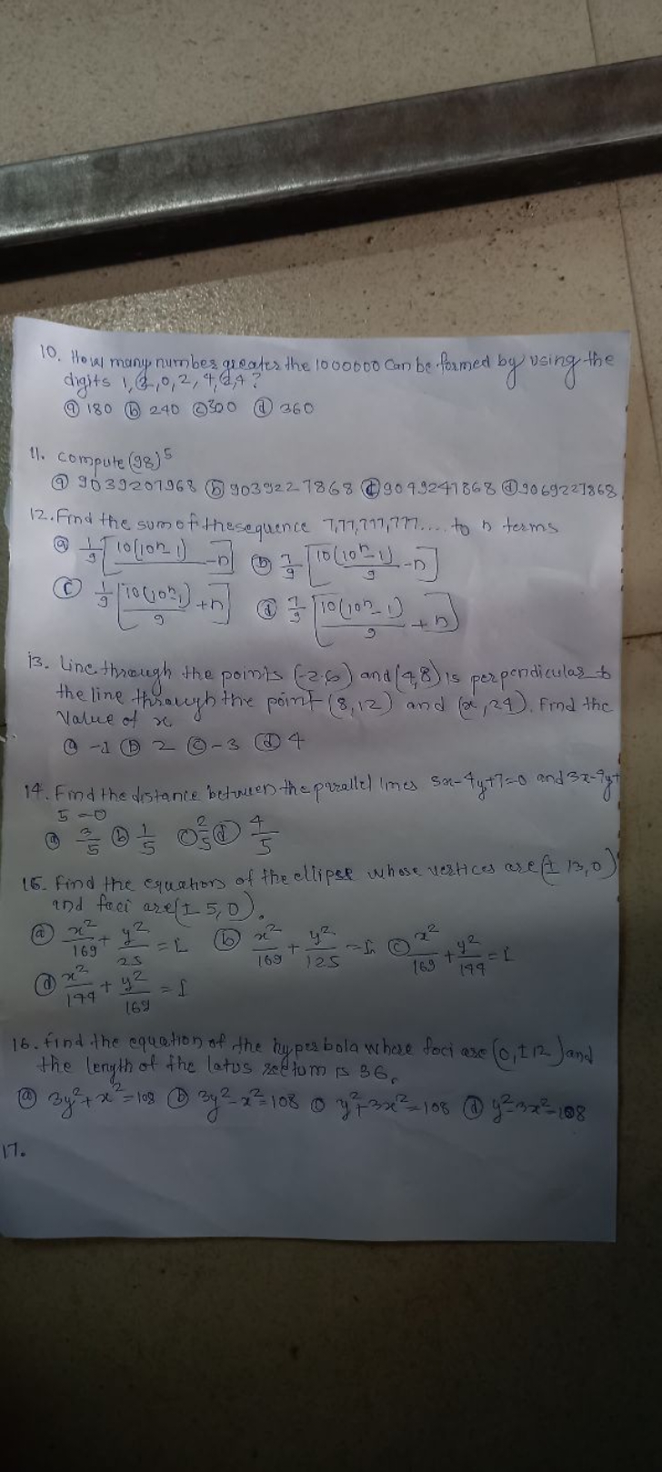 10. How many number greater the 1000000 can be formed by using the
dig