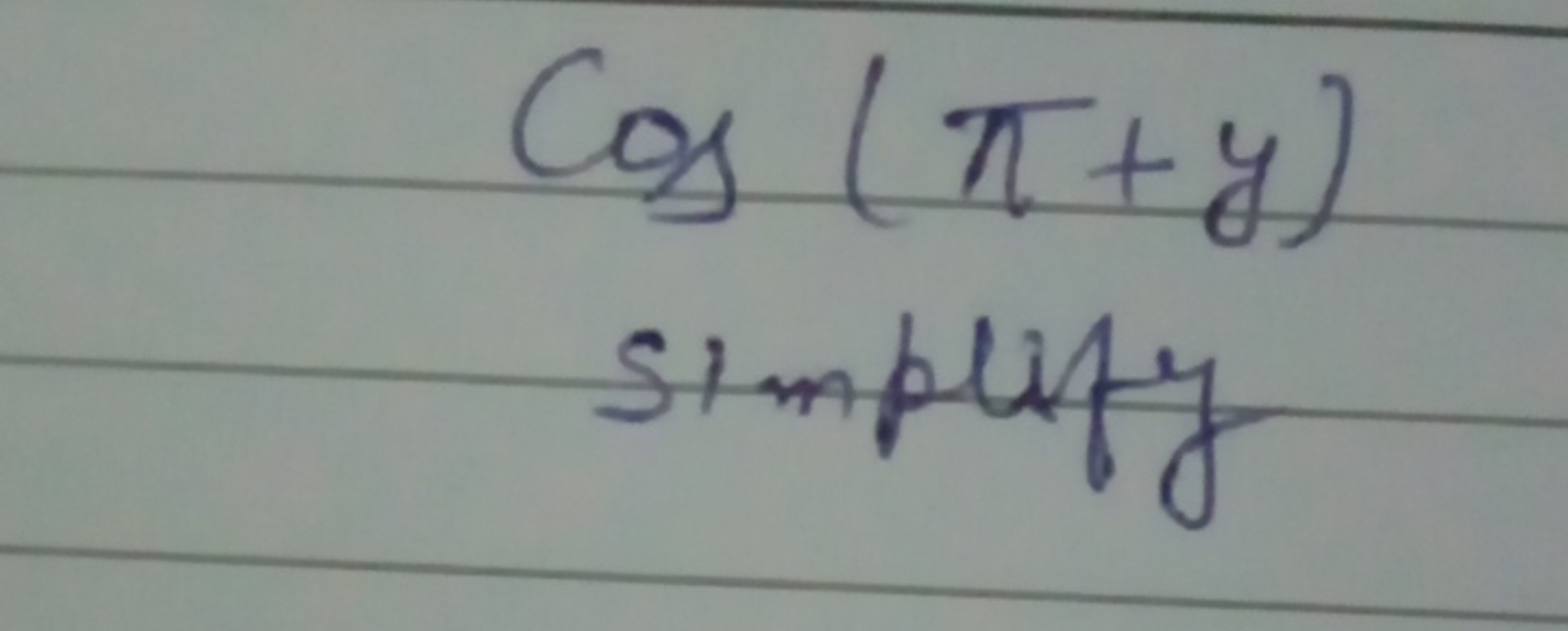 cos(π+y) simplify ​