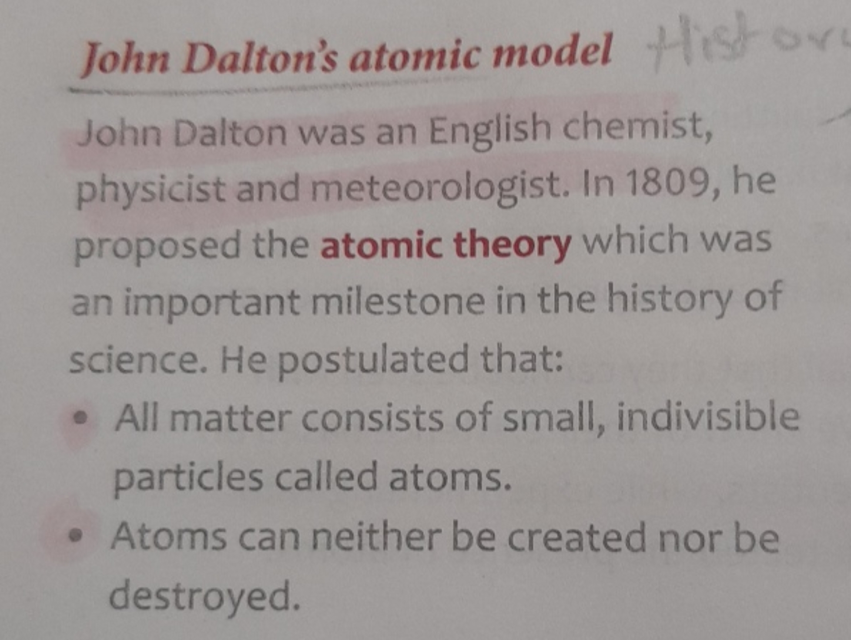 John Dalton's atomic model
John Dalton was an English chemist, physici