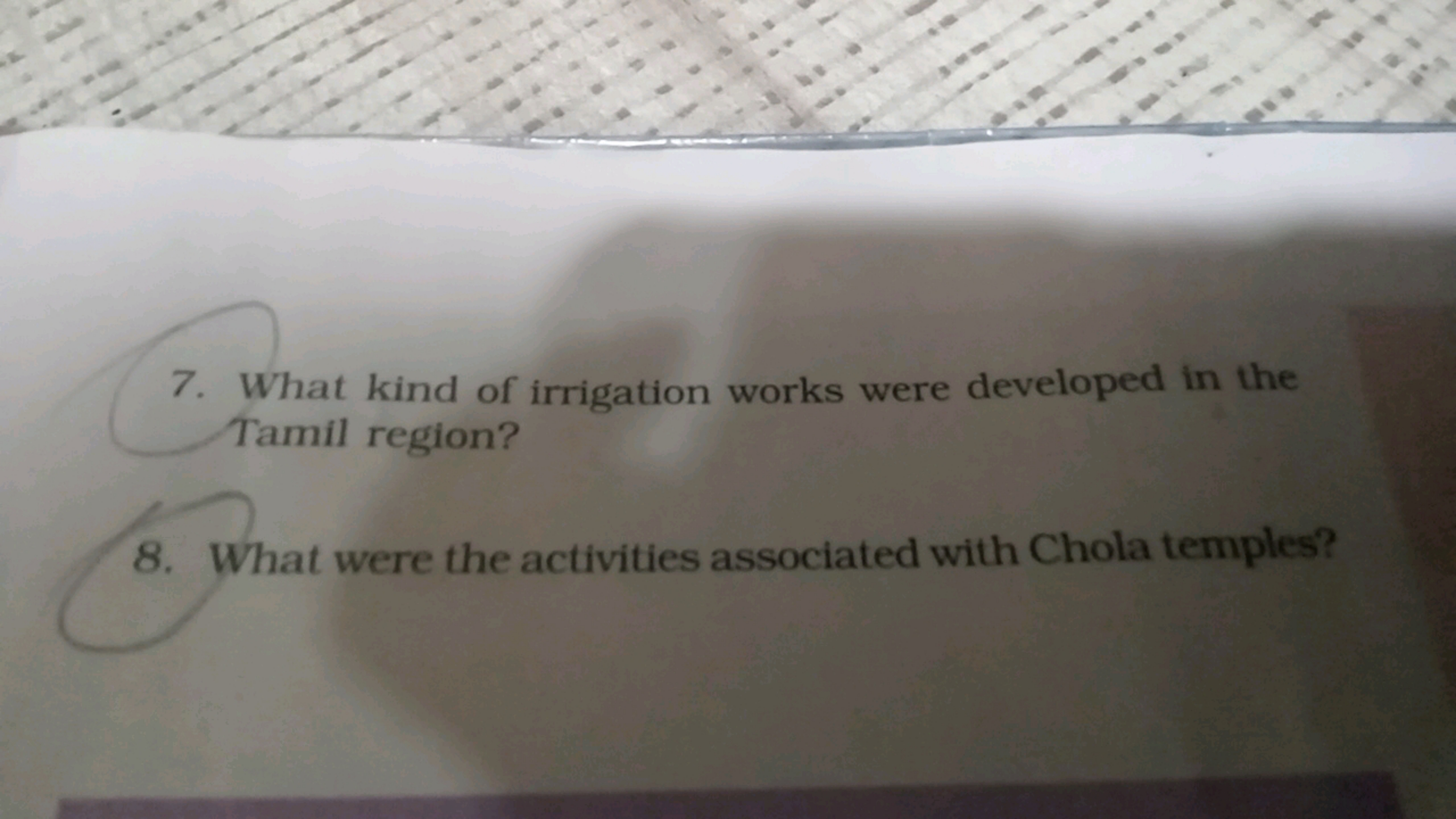 7. What kind of irrigation works were developed in the Tamil region?
8