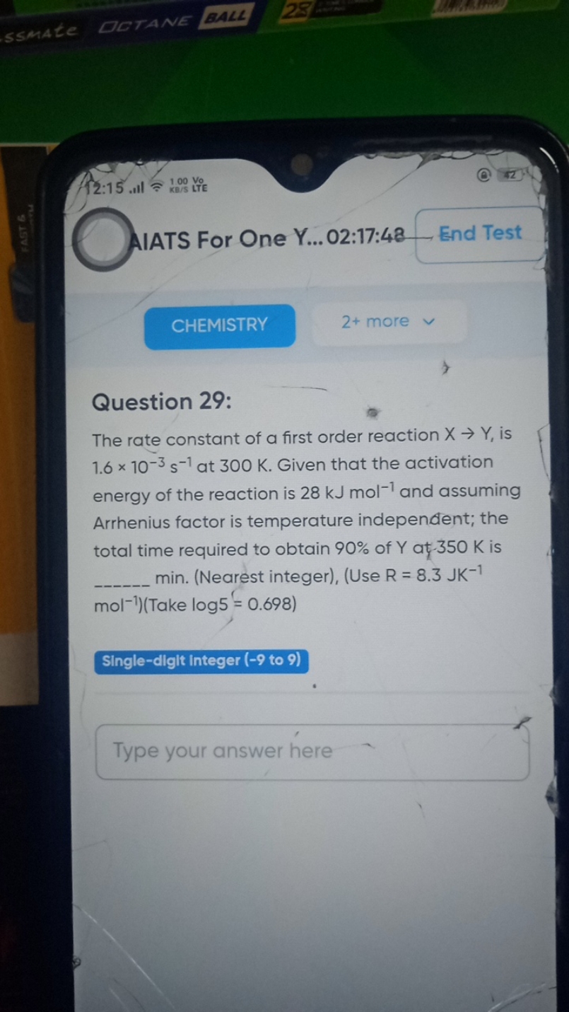 
(42.

AIATS For One Y... 02:17:48
End Test

CHEMISTRY
2+ more

Questi