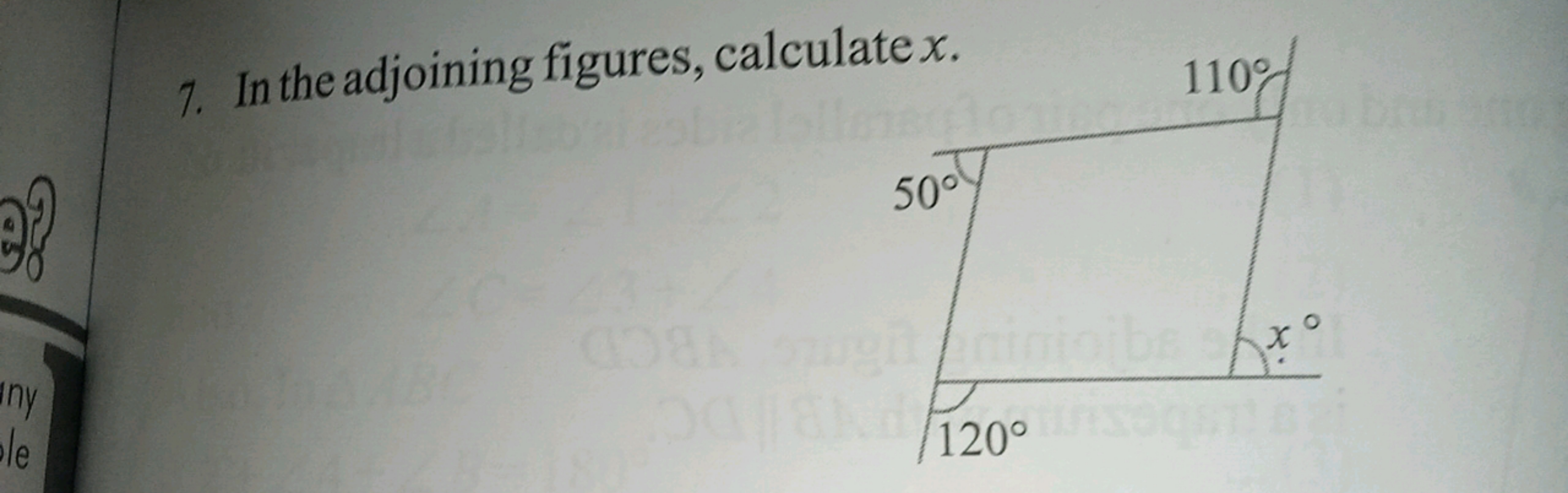 7. In the adjoining figures, calculate x.