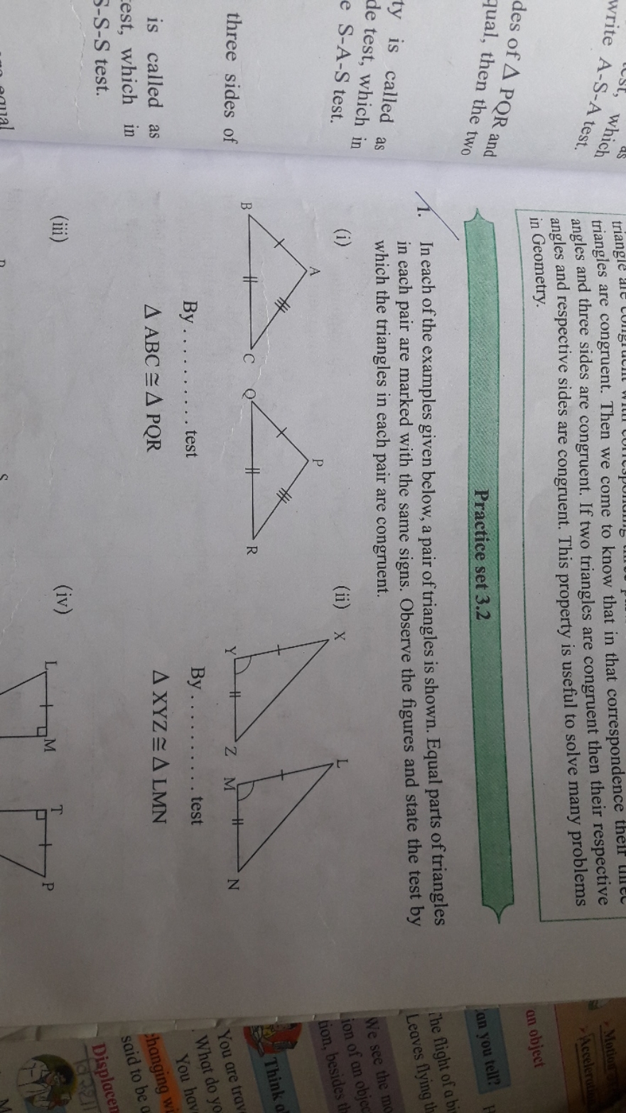 write A−​−S−A​ which triangles are congruent. Then we come to know tha