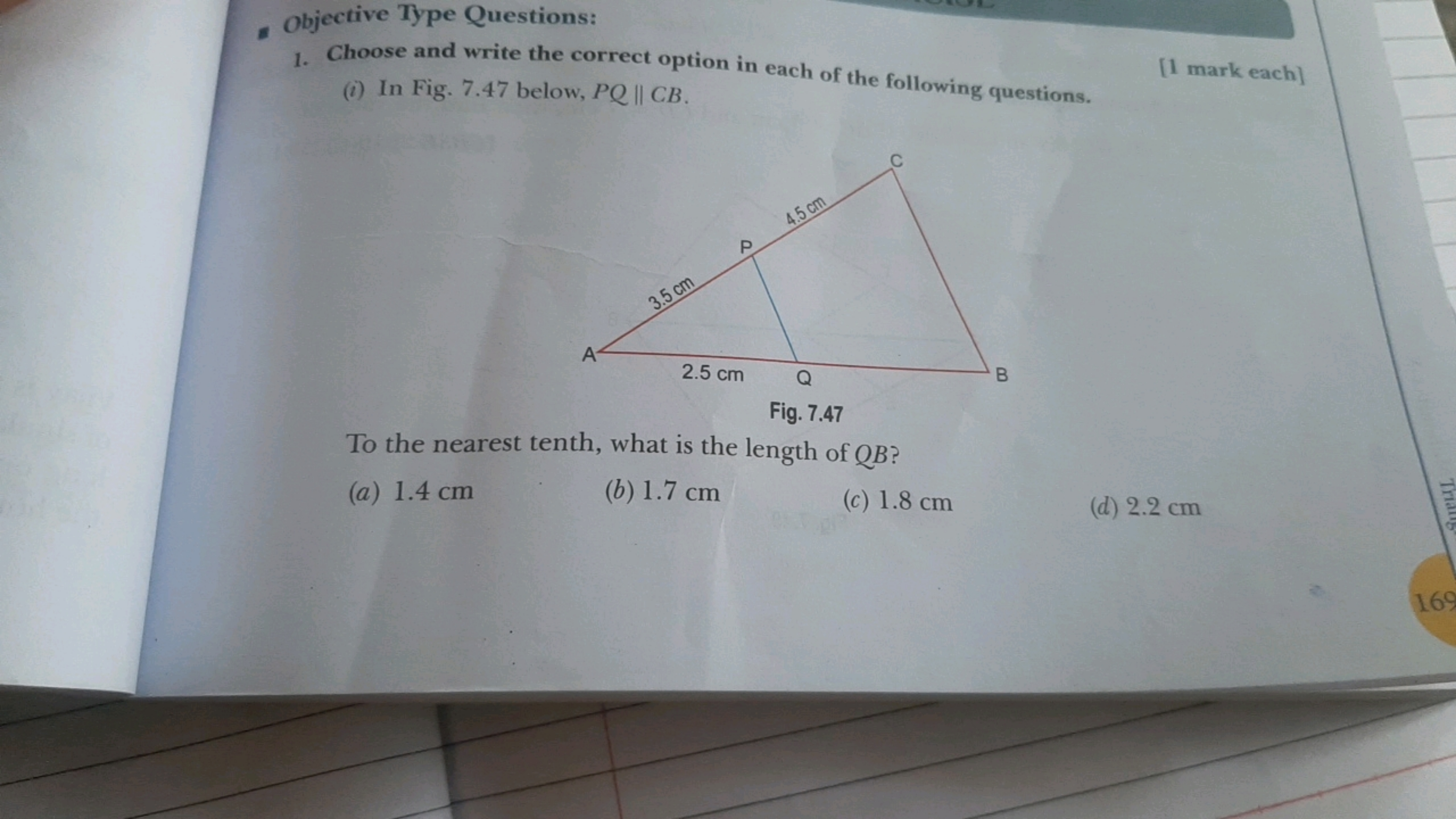 Objective Type Questions:
1. Choose and write the correct option in ea