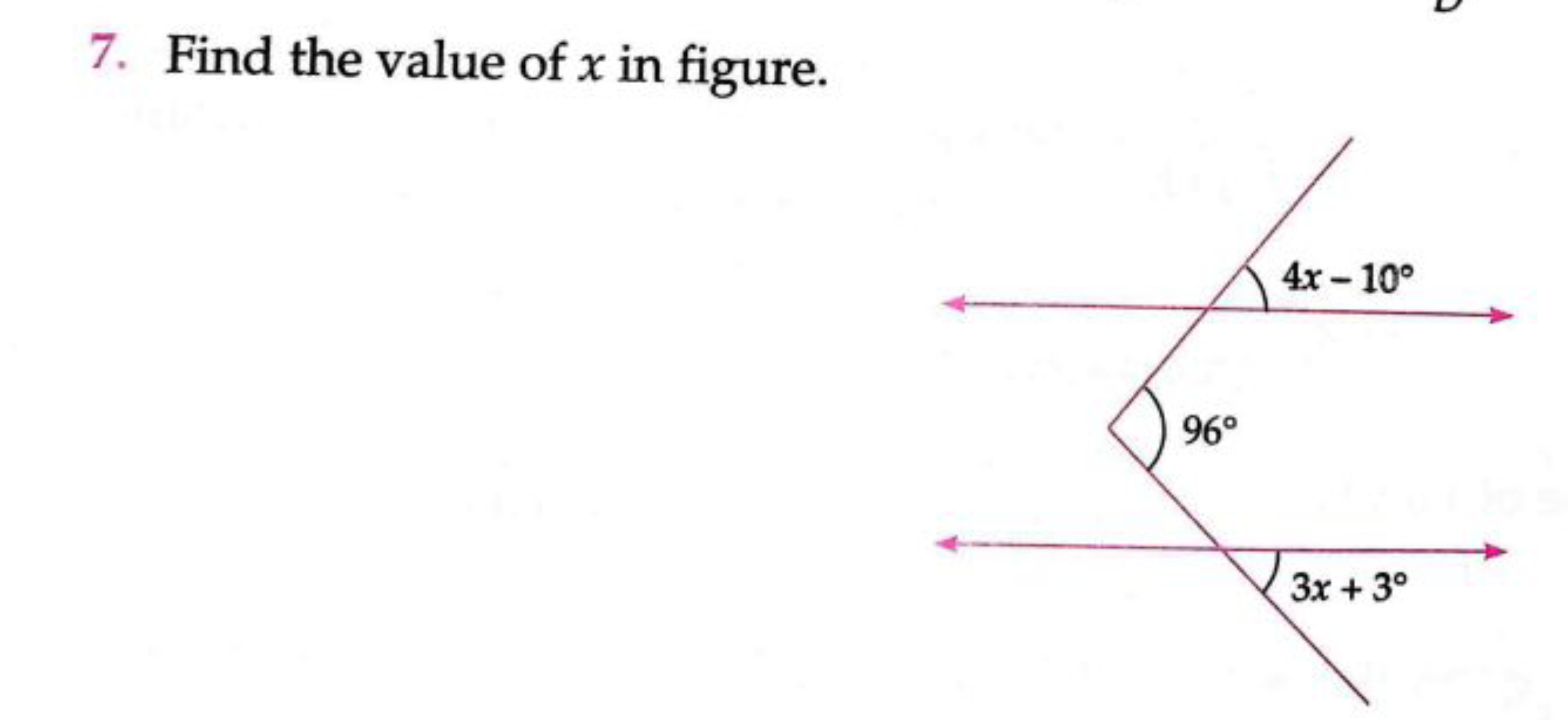 7. Find the value of x in figure.