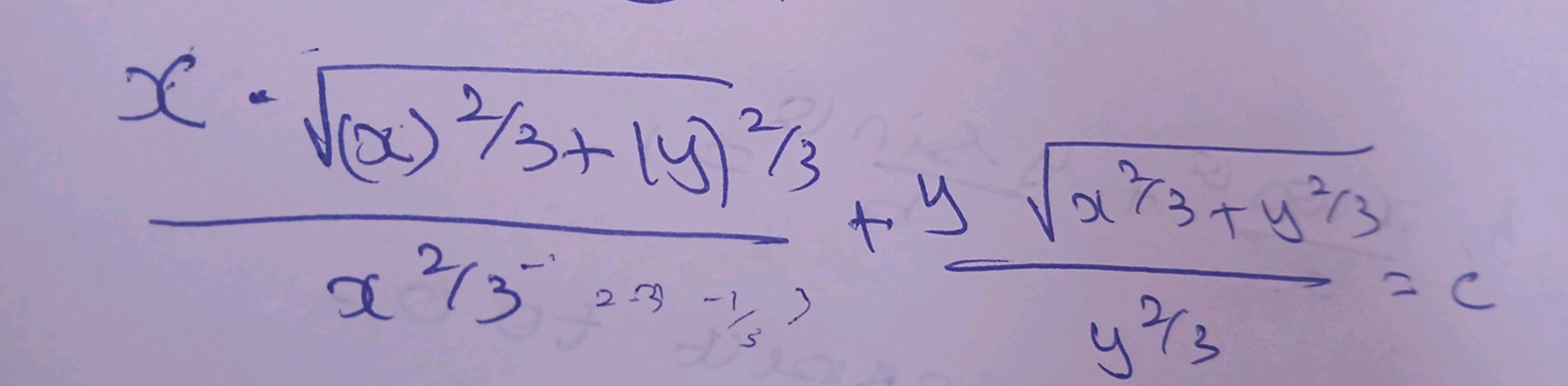 x2/32−x−1/3x⋅(x)2/3+(y)2/3​​+y2/3yx2/3+y2/3​​=c