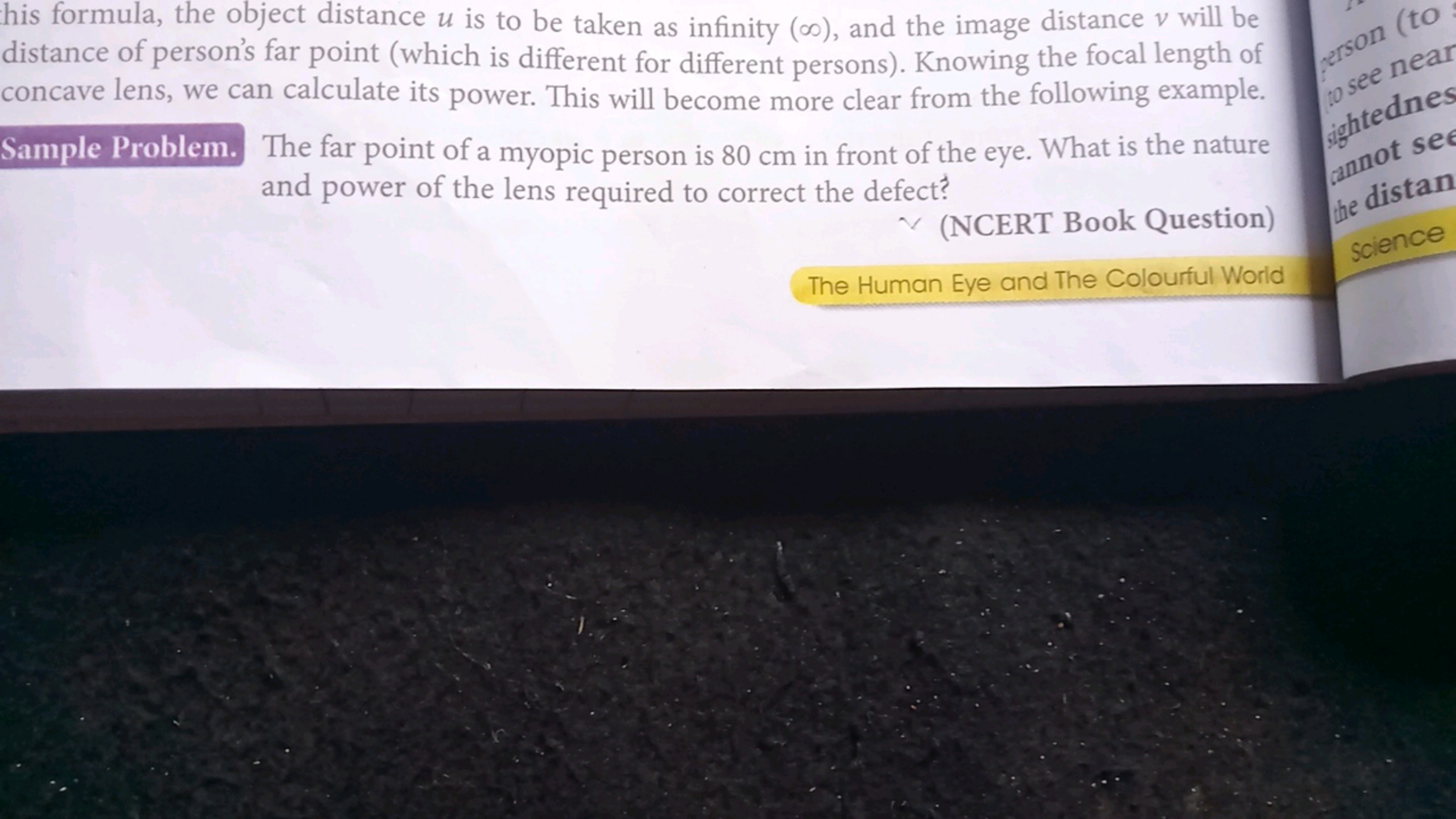 his formula, the object distance u is to be taken as infinity (∞), and