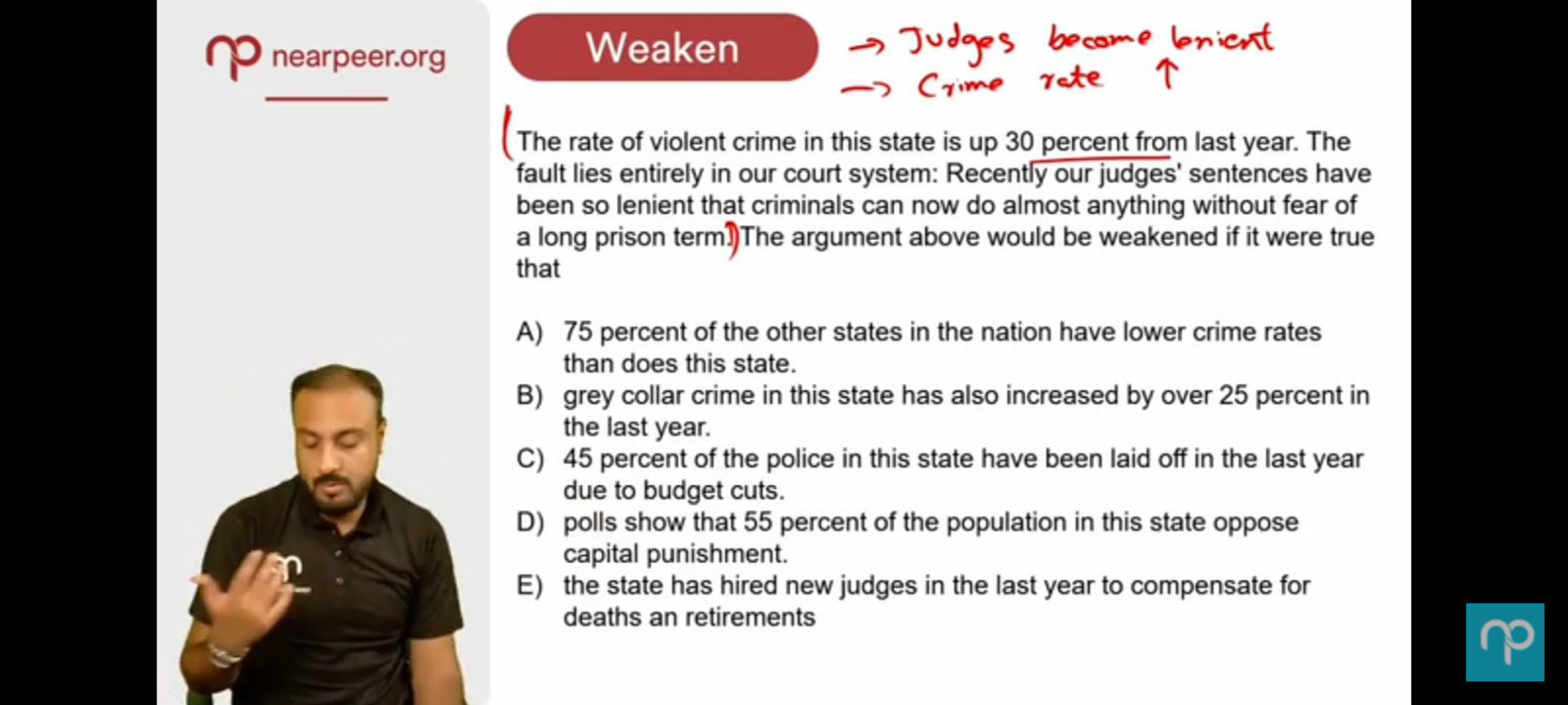 η
nearpeer.org
Weaken
→ Judges
become brent 
The rate of violent crime