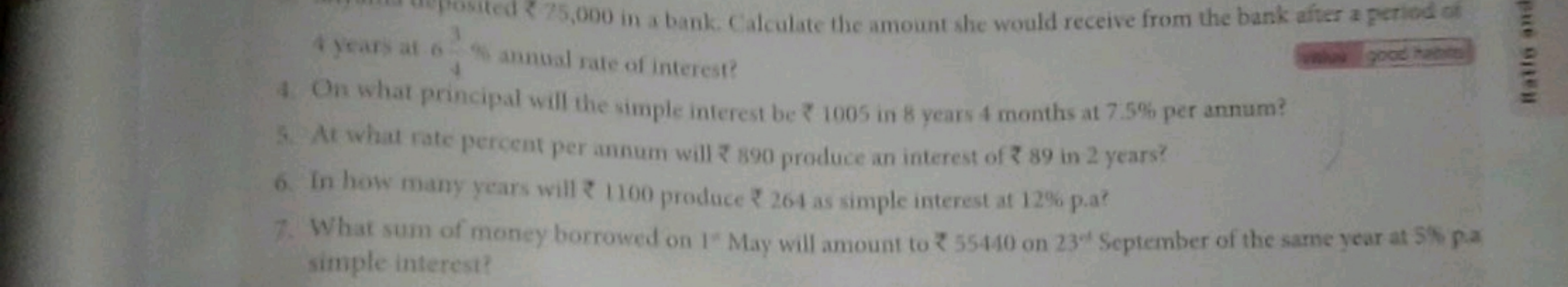 75,000 in a bank. Calculate the amount she would receive from the bank