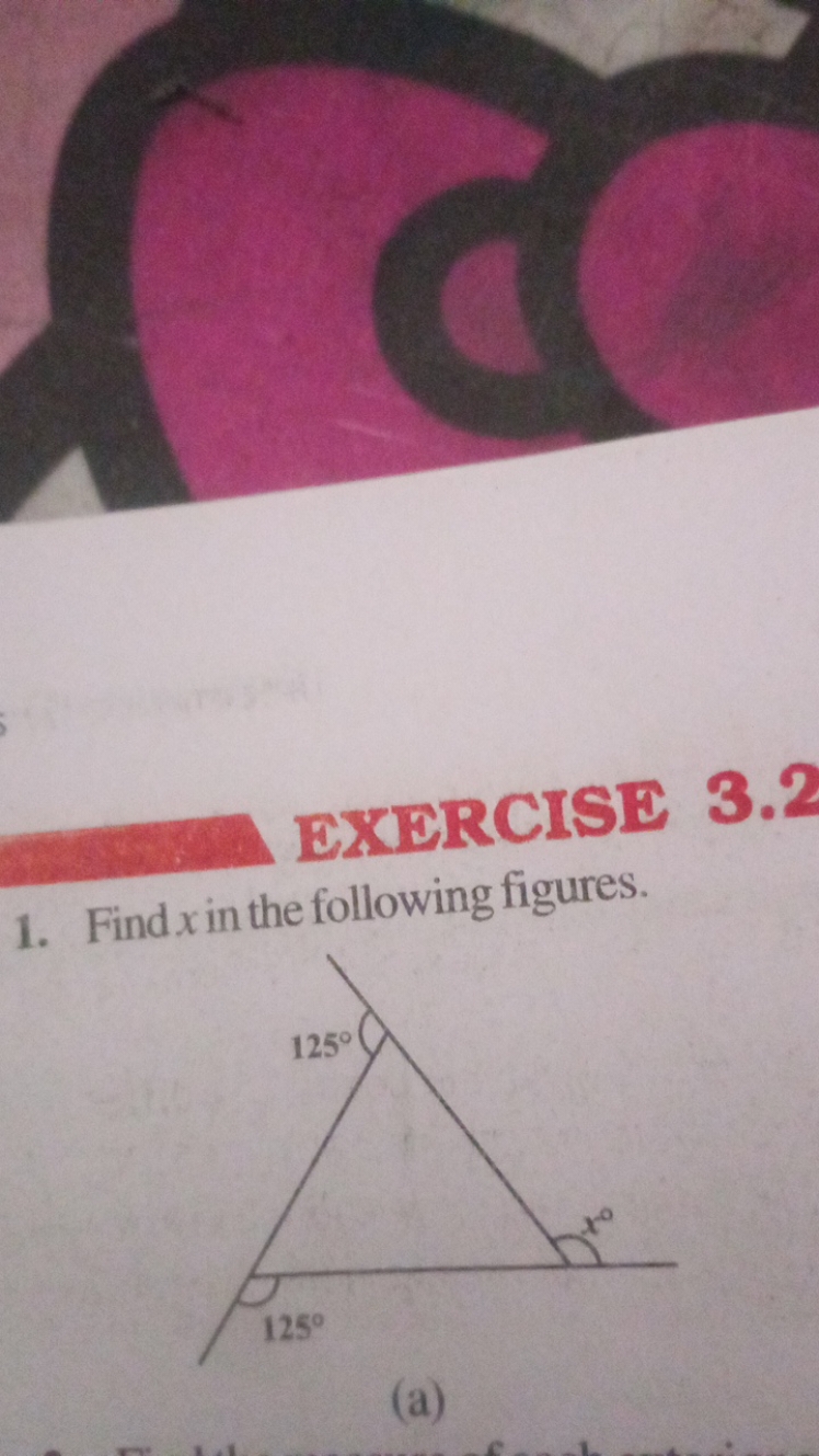 1. Find x in the following figures.
(a)