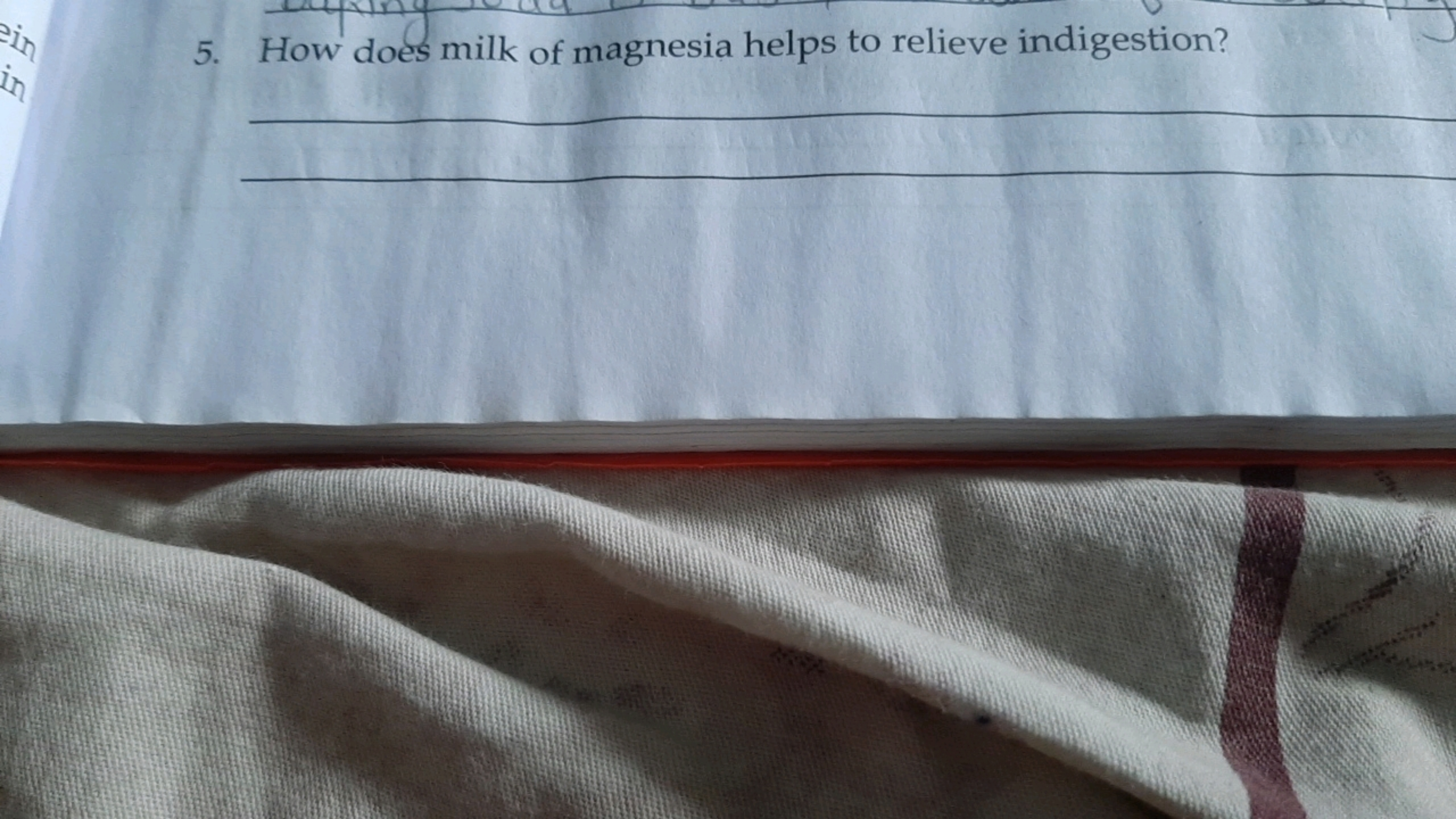 5. How does milk of magnesia helps to relieve indigestion?