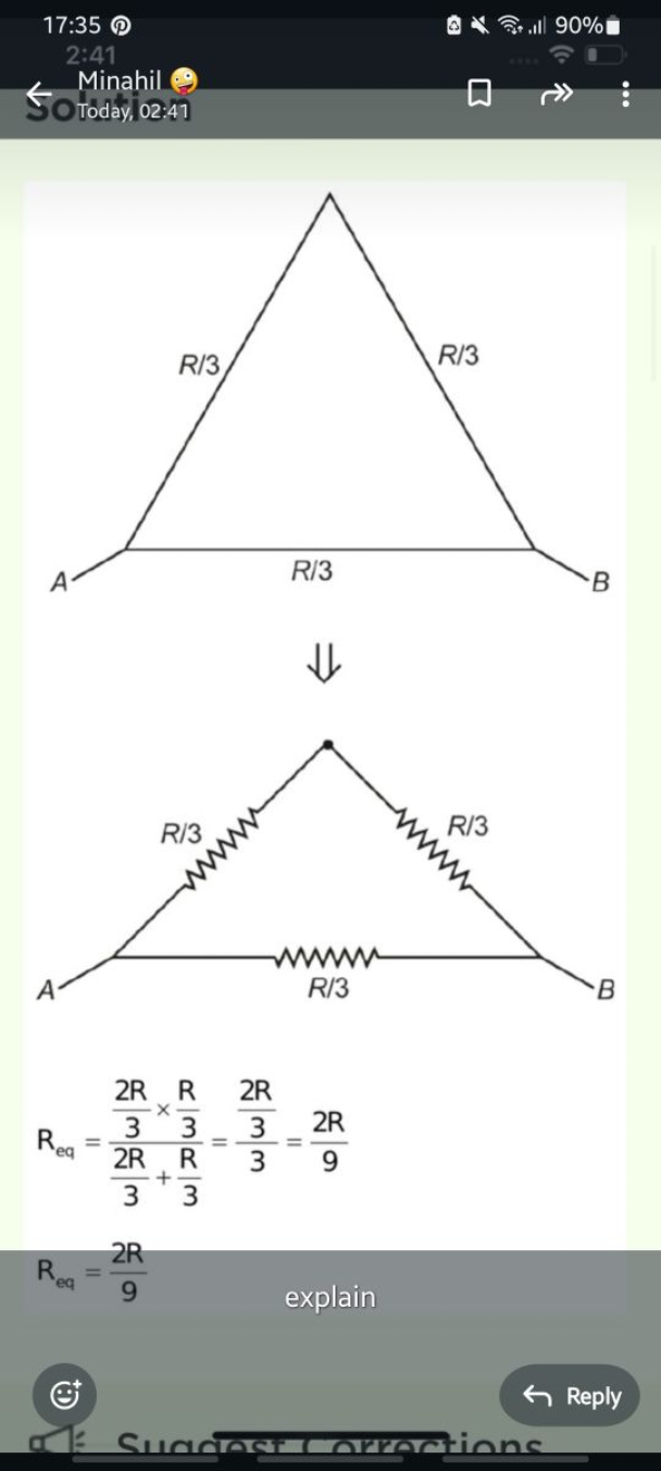 Req ​=32R​+3R​32R​×3R​​=332R​​=92R​