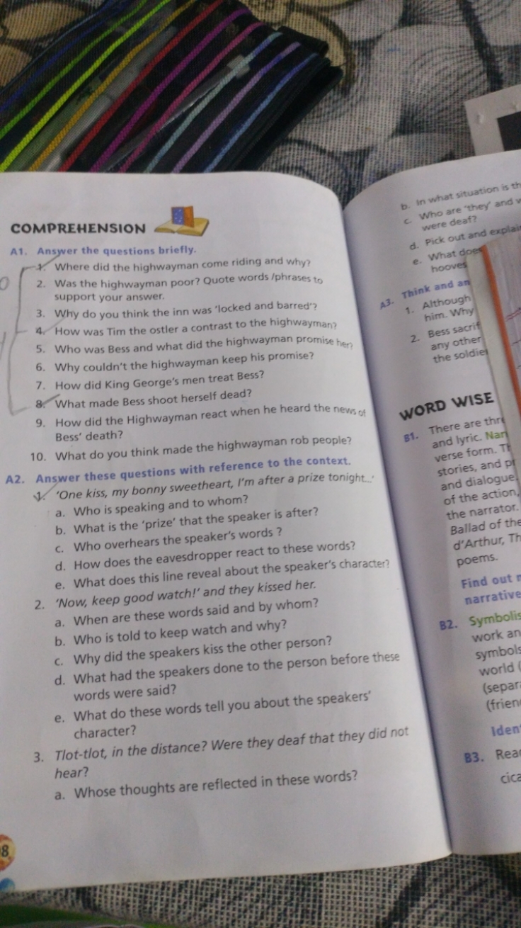 COMPREHENSION
A1. Answer the questions briefly.
1. Where did the highw