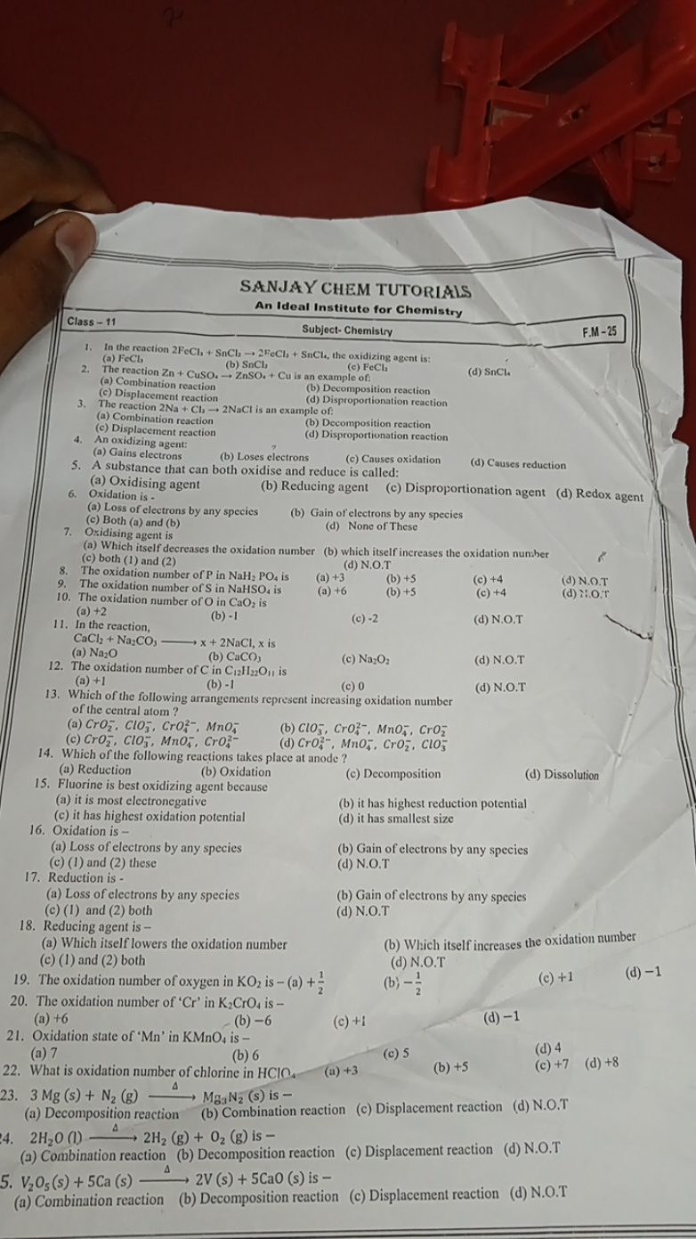 SANJAY CHEM TUTORIALS
An Ideal Instituto for Chemistry
Class - 11 Subj