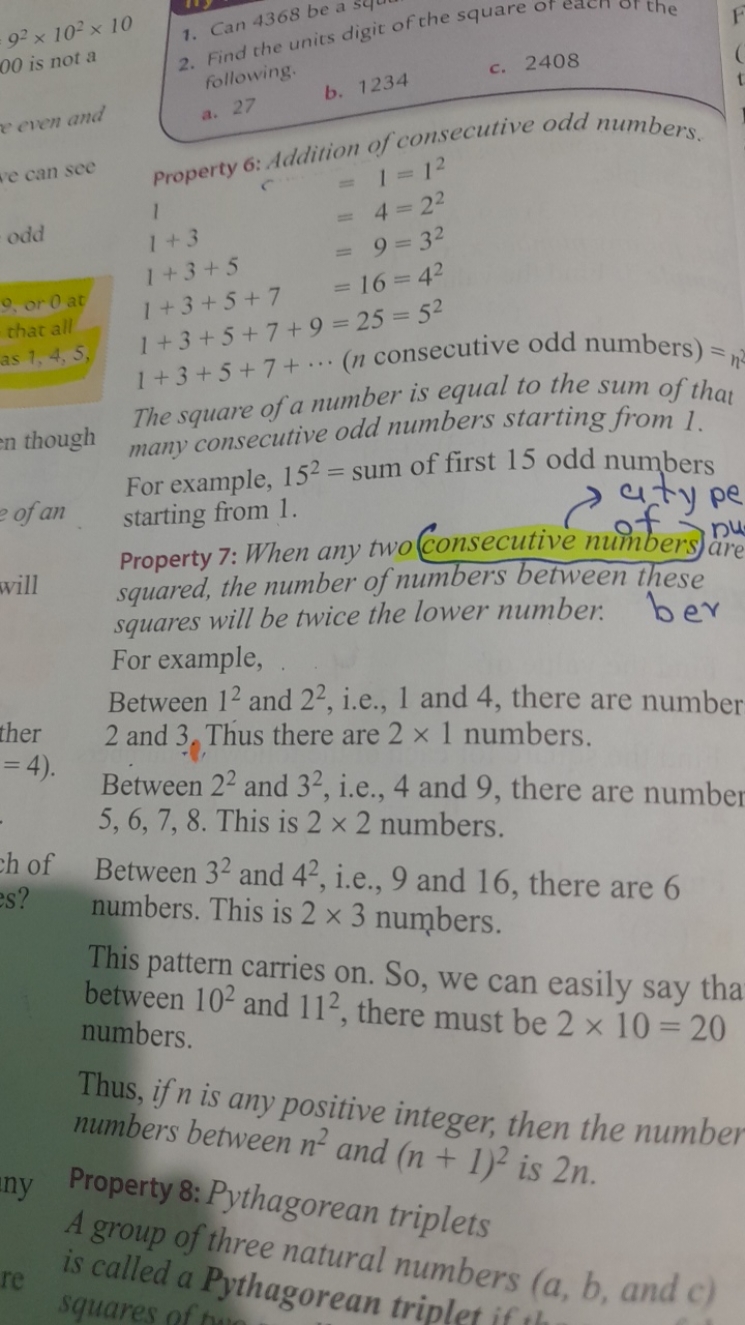 2. Find the units digit of the square of eact the following.
a. 27
b. 