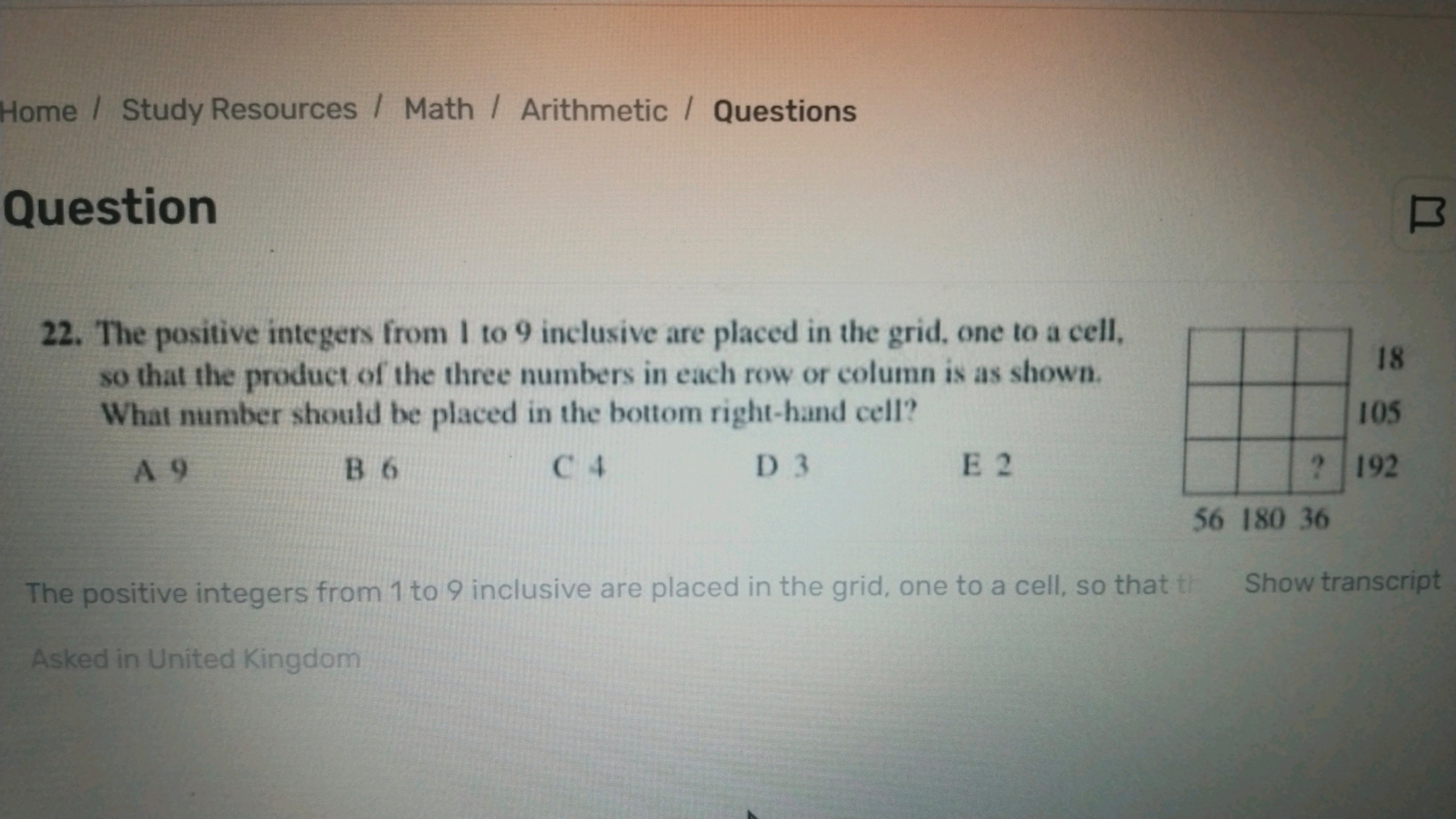 Home / Study Resources / Math / Arithmetic / Questions
Question
22. Th