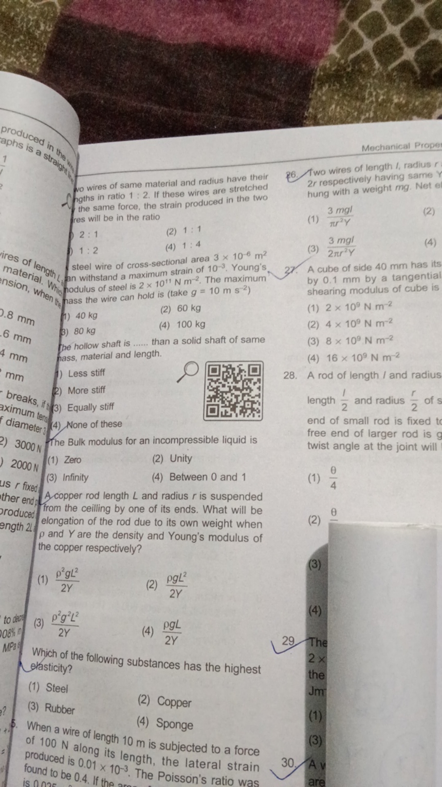 Mechanical Prope
wo wires of same material and radius have their igths