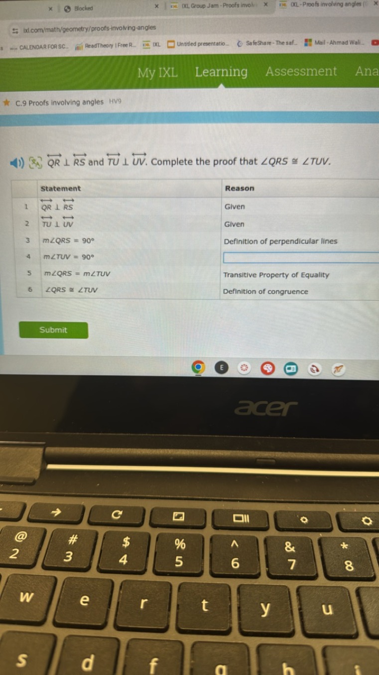 Blocked
IXL Group Jam - Proofs involv
|XL-Proofs involving angles
ixl.