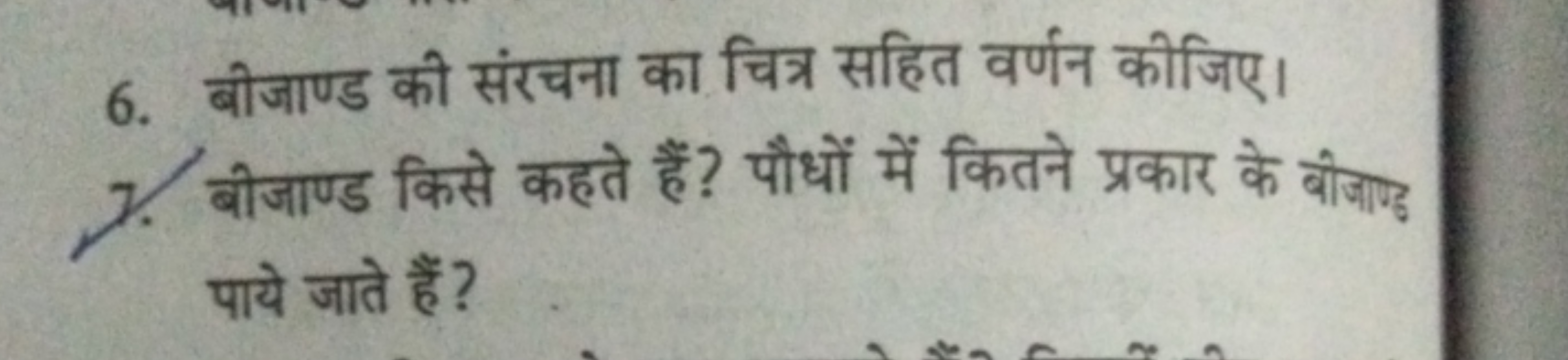 6. बीजाण्ड की संरचना का चित्र सहित वर्णन कीजिए।
7. बीजाण्ड किसे कहते ह