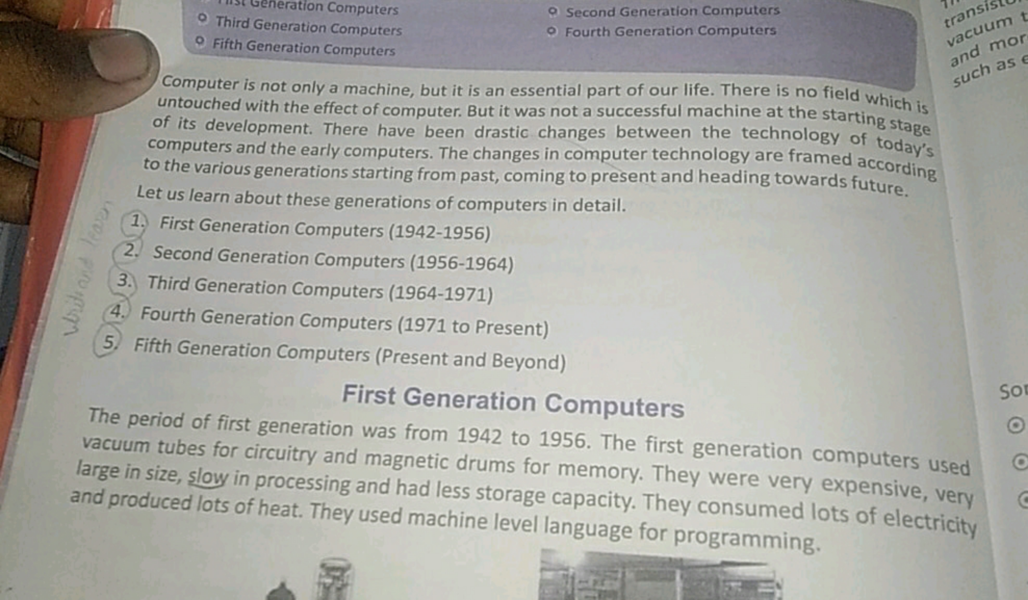 A
eneration Computers
Third Generation Computers
o Second Generation C