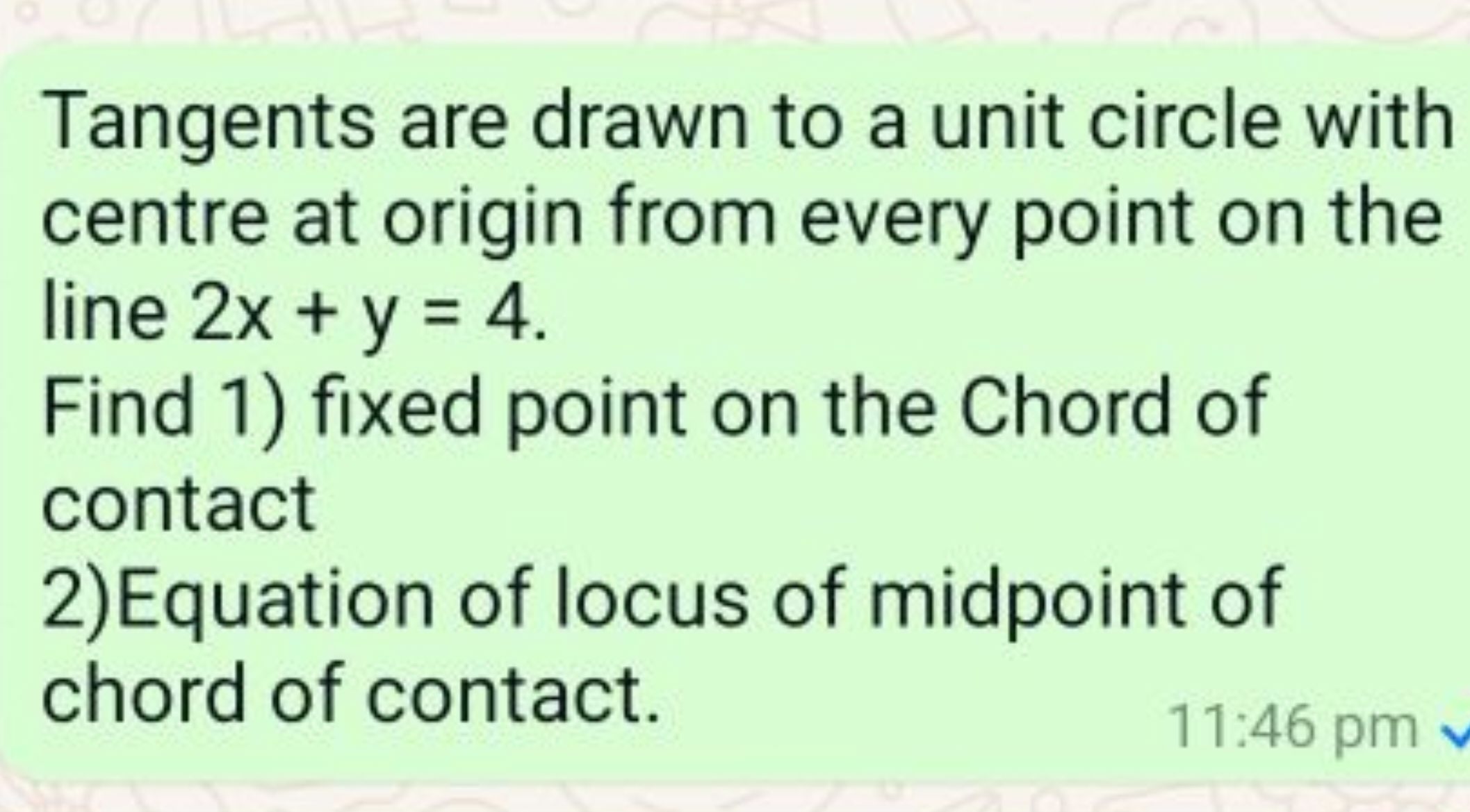 Tangents are drawn to a unit circle with centre at origin from every p