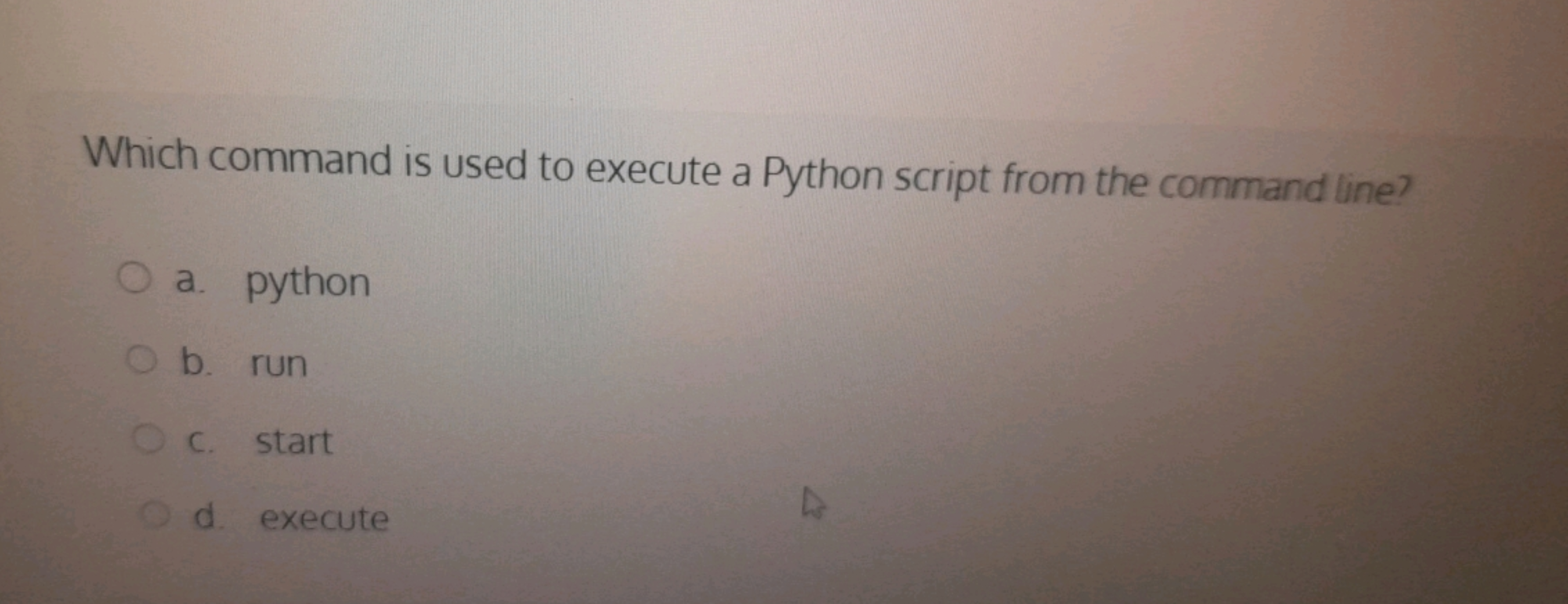 Which command is used to execute a Python script from the command line