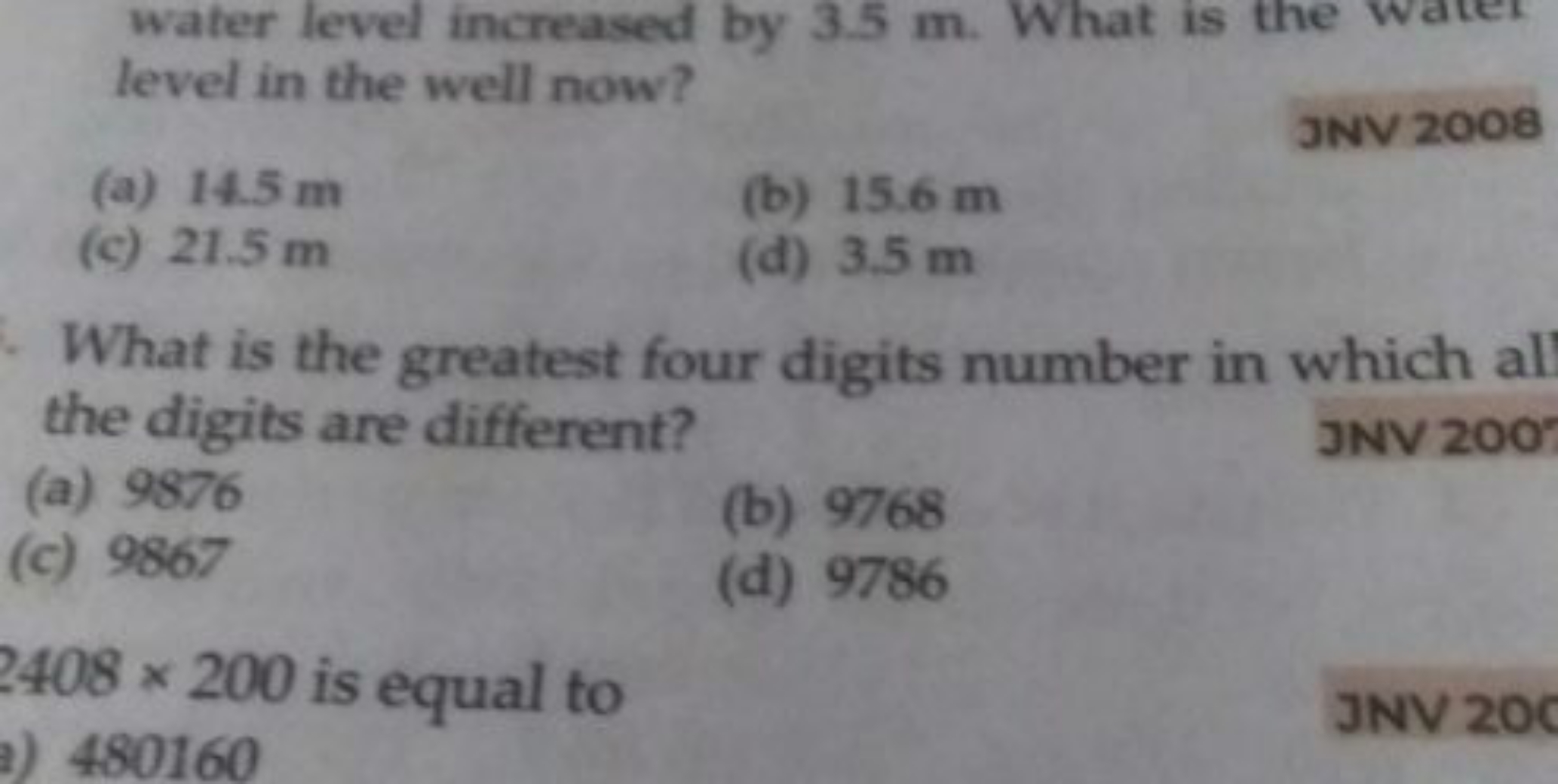 water level increased by 3.5 m . What is the water level in the well n