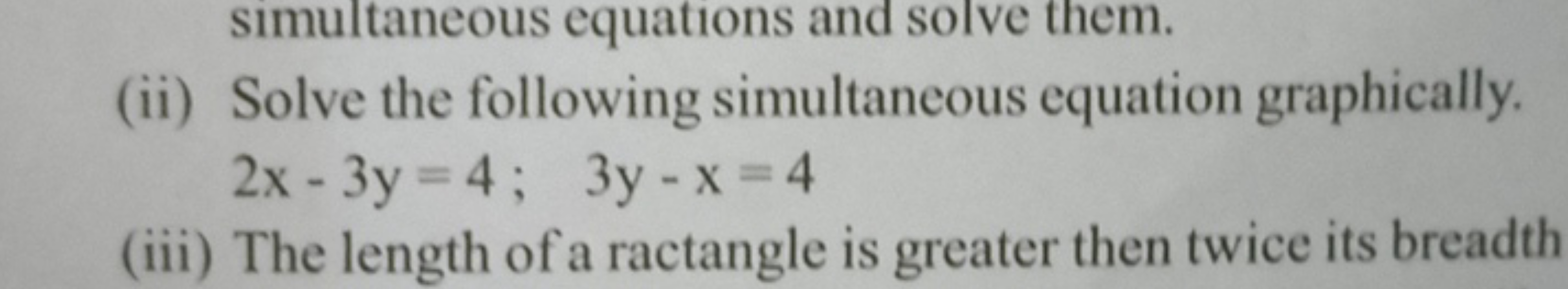 simultaneous equations and solve them.
(ii) Solve the following simult