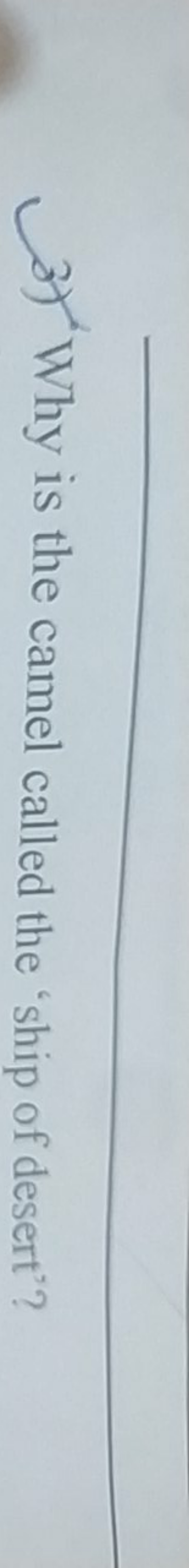 3) Why is the camel called the 'ship of desert'?