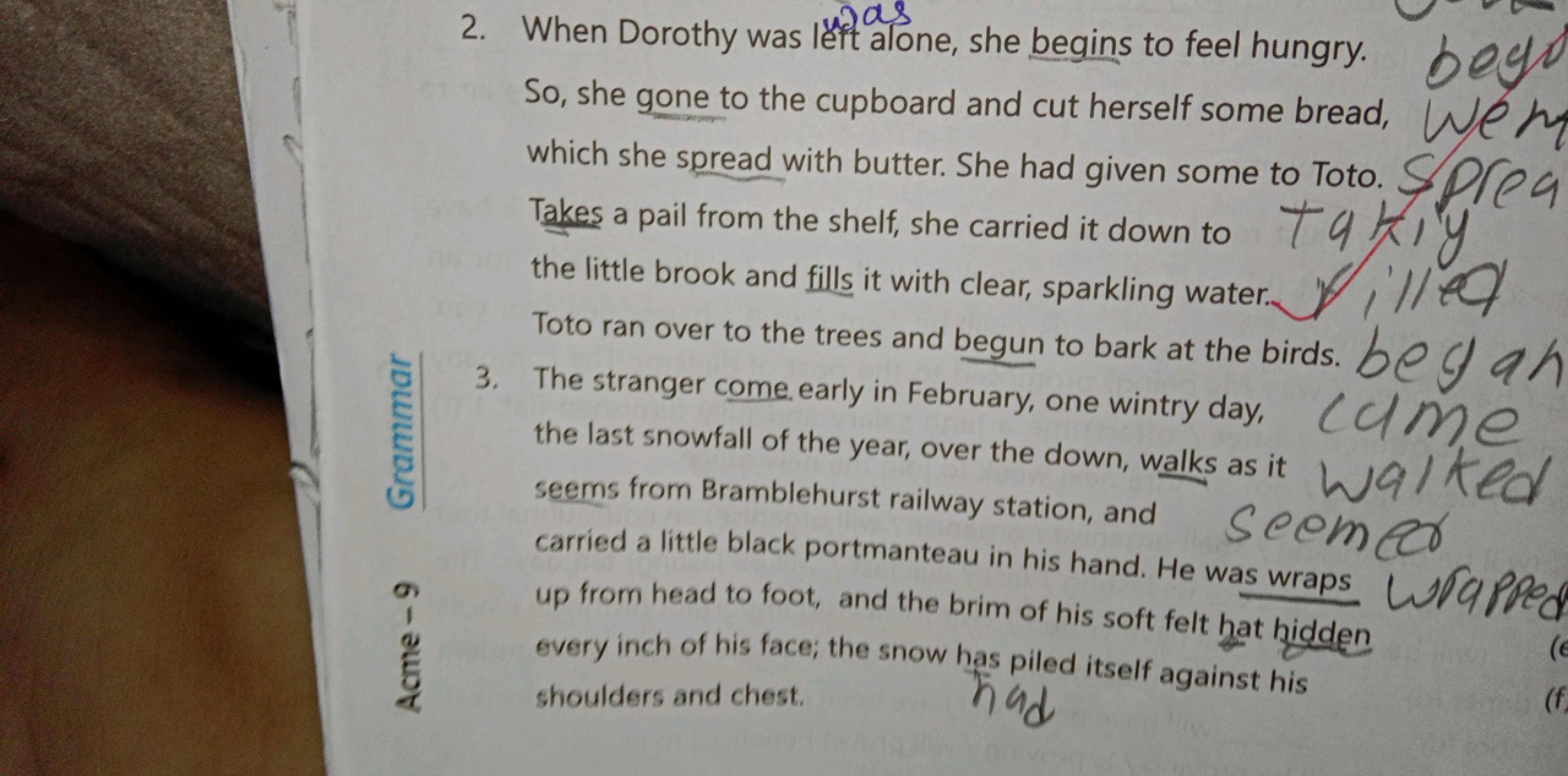 2. When Dorothy was left alone, she begins to feel hungry. So, she gon