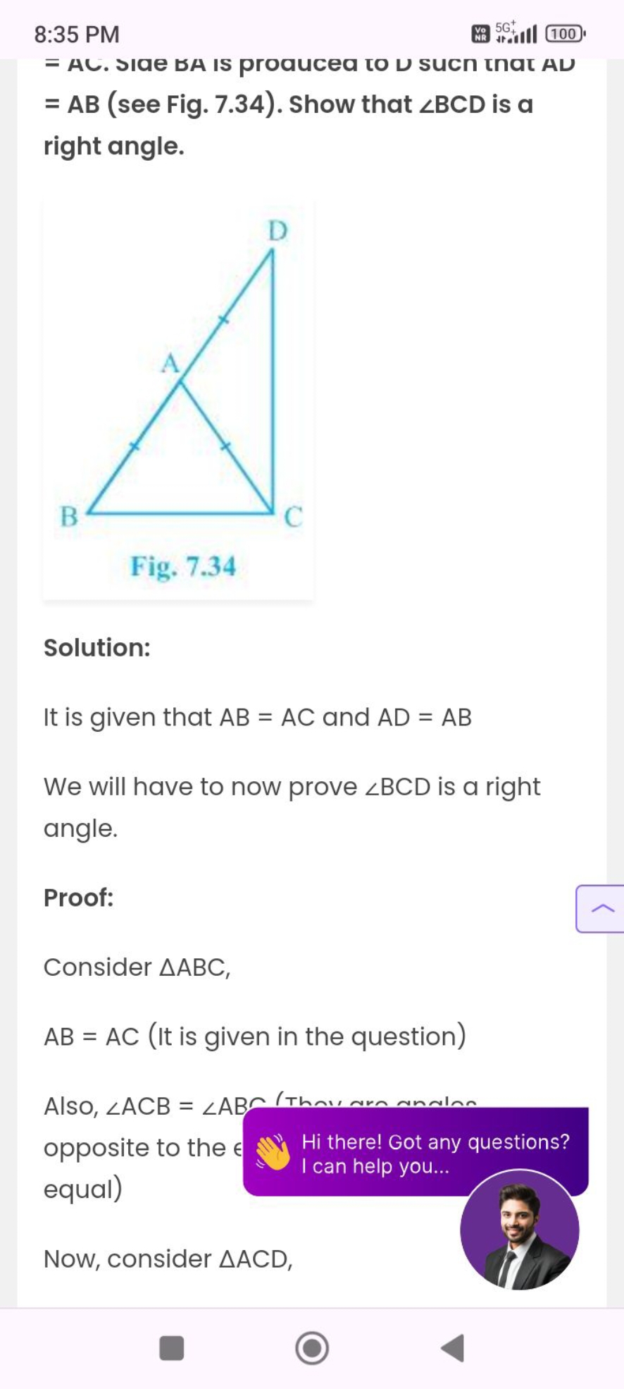 8:35 PM
Vo 5
5G++​
لt
4
100
= AC. Side চA is proquced to U sucn tnat A