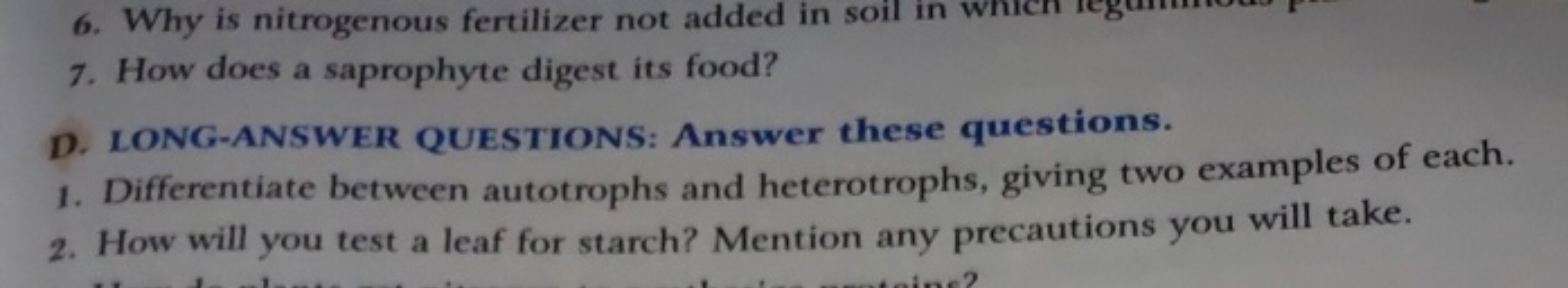 6. Why is nitrogenous fertilizer not added in soil in
7. How does a sa