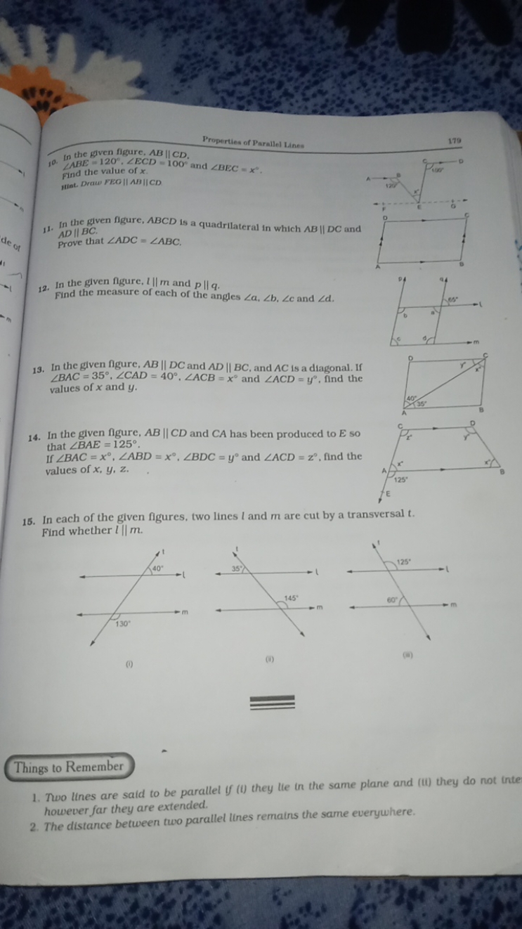 
Properties of Parallel Lines
17910. In the given figure, AB∥CD.
∠ABE=