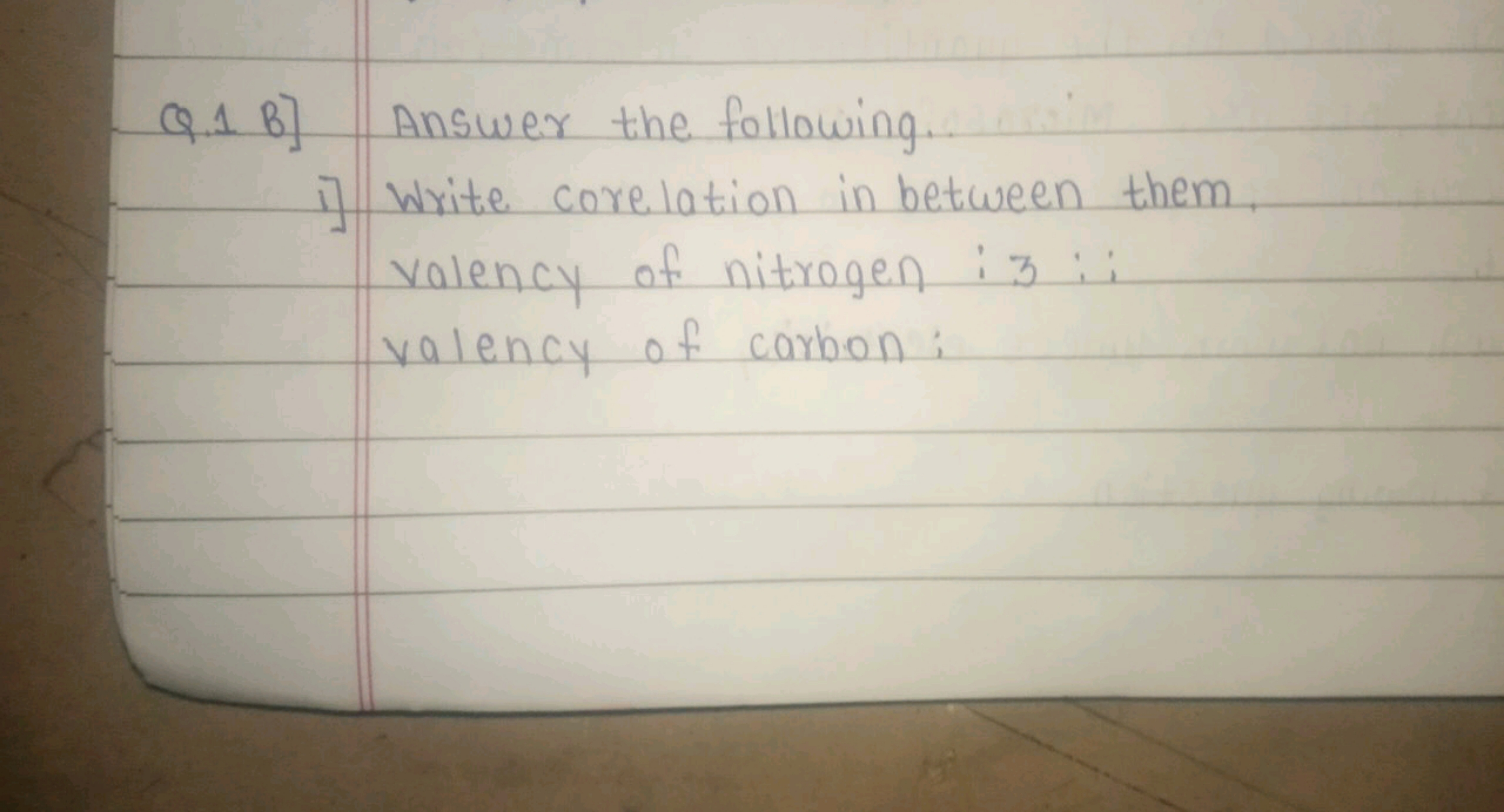 Q. 1 B] Answer the following.
i] Write corelation in between them, val