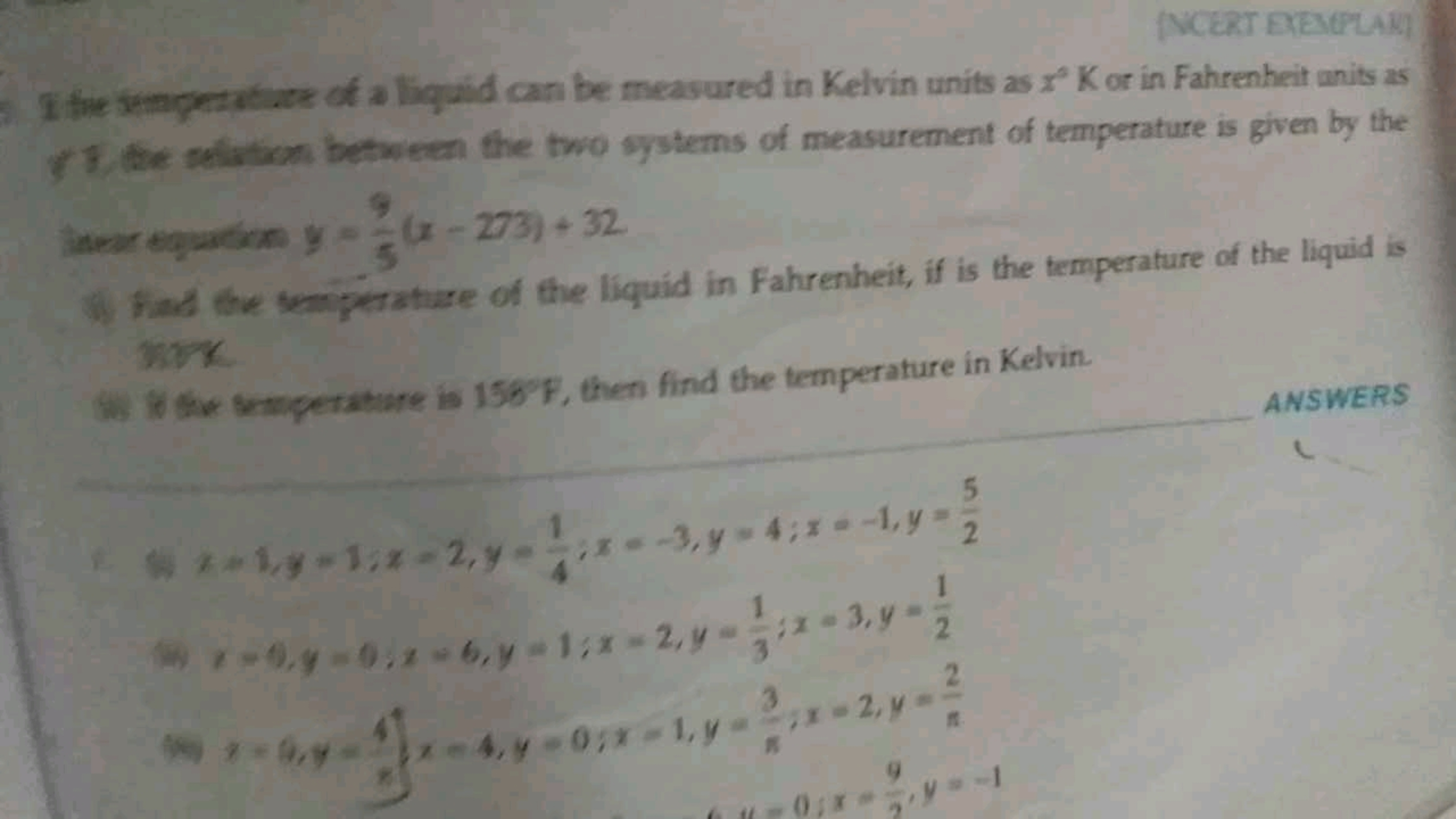 NCERT EXEMPLARI
fe semperature of a liquid can be measured in Kelvin u